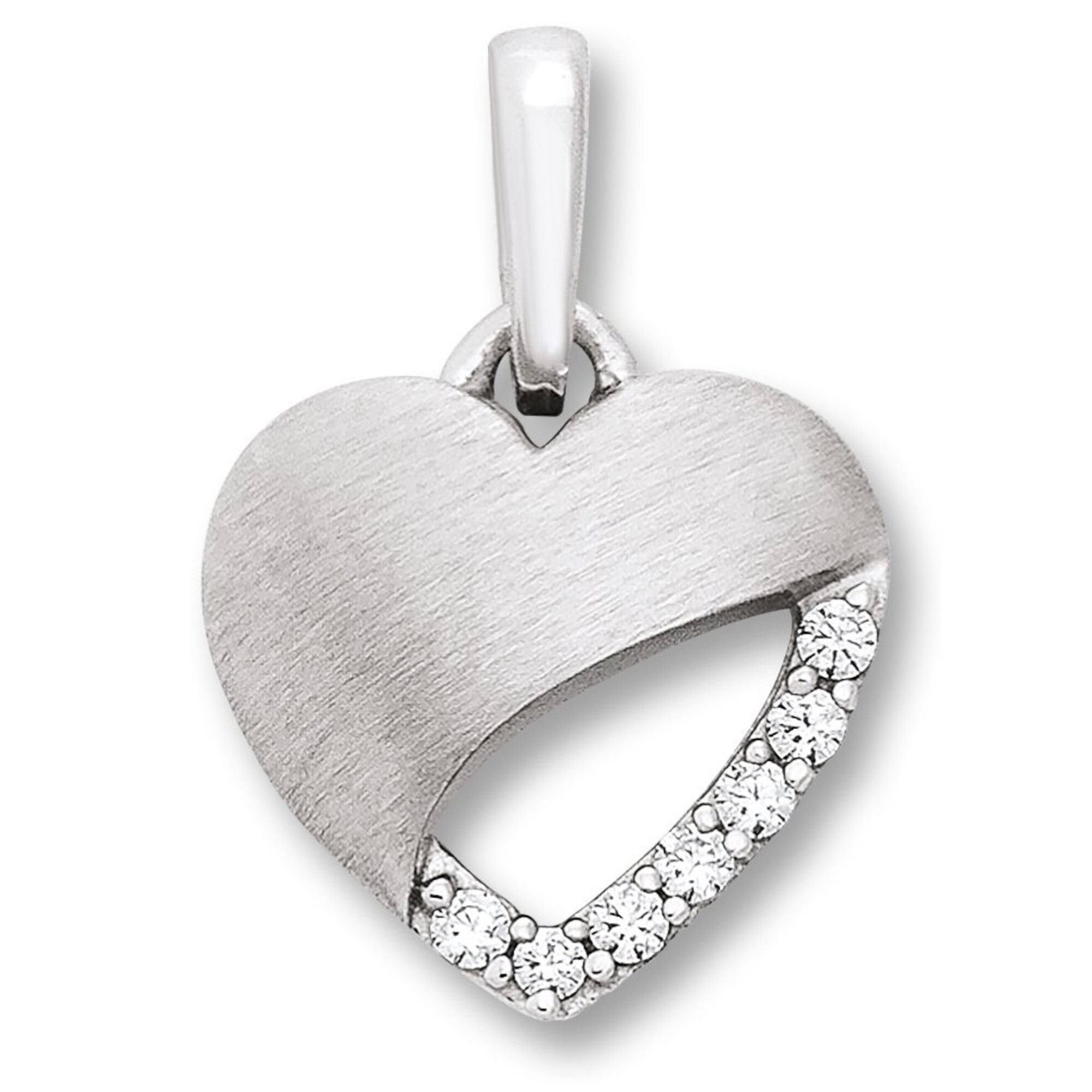 Kettenanhänger ONE ELEMENT "Zirkonia Herz Herz Anhänger aus 925 Silber", silber, Schmuckanhänger, Damen, Silber 925 (Sterlingsilber), Kettenanhänger, Ein Geschenk von Herzen – zart, elegant & voller Symbolik
