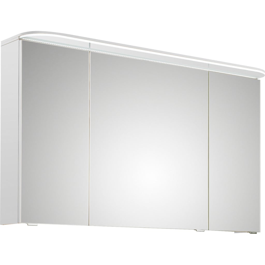Saphir Badmöbel-Set »Balto Sprint 2-teilig, Mineralmarmor-Waschtisch mit LED-Spiegelschrank«, (2 St.), Badezimmer Set inkl. Türdämpfer, 3 Türen, 2 Schubladen