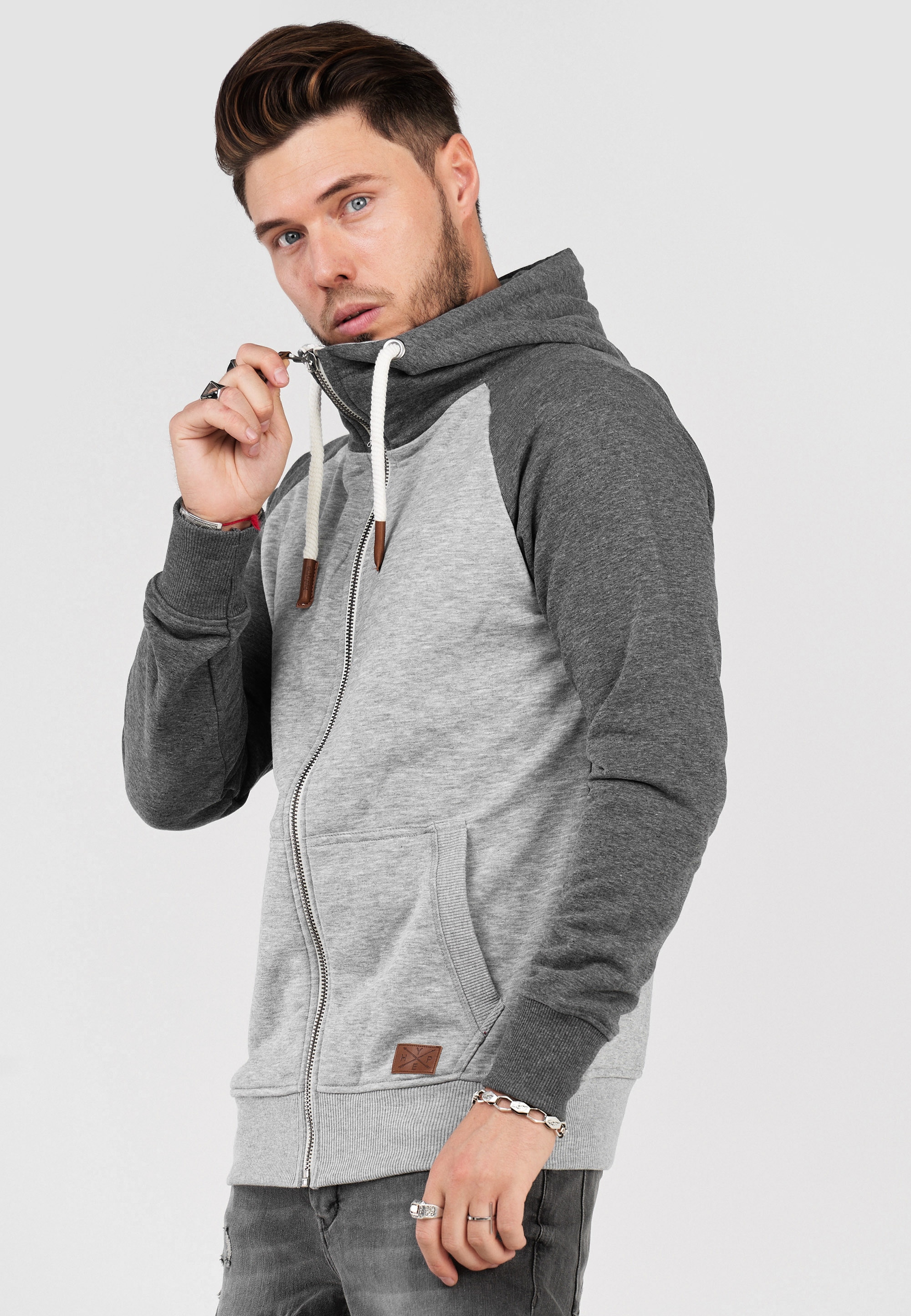 BAUR behype Kragen | erhöhtem mit »HENRAY«, Sweatjacke kaufen ▷