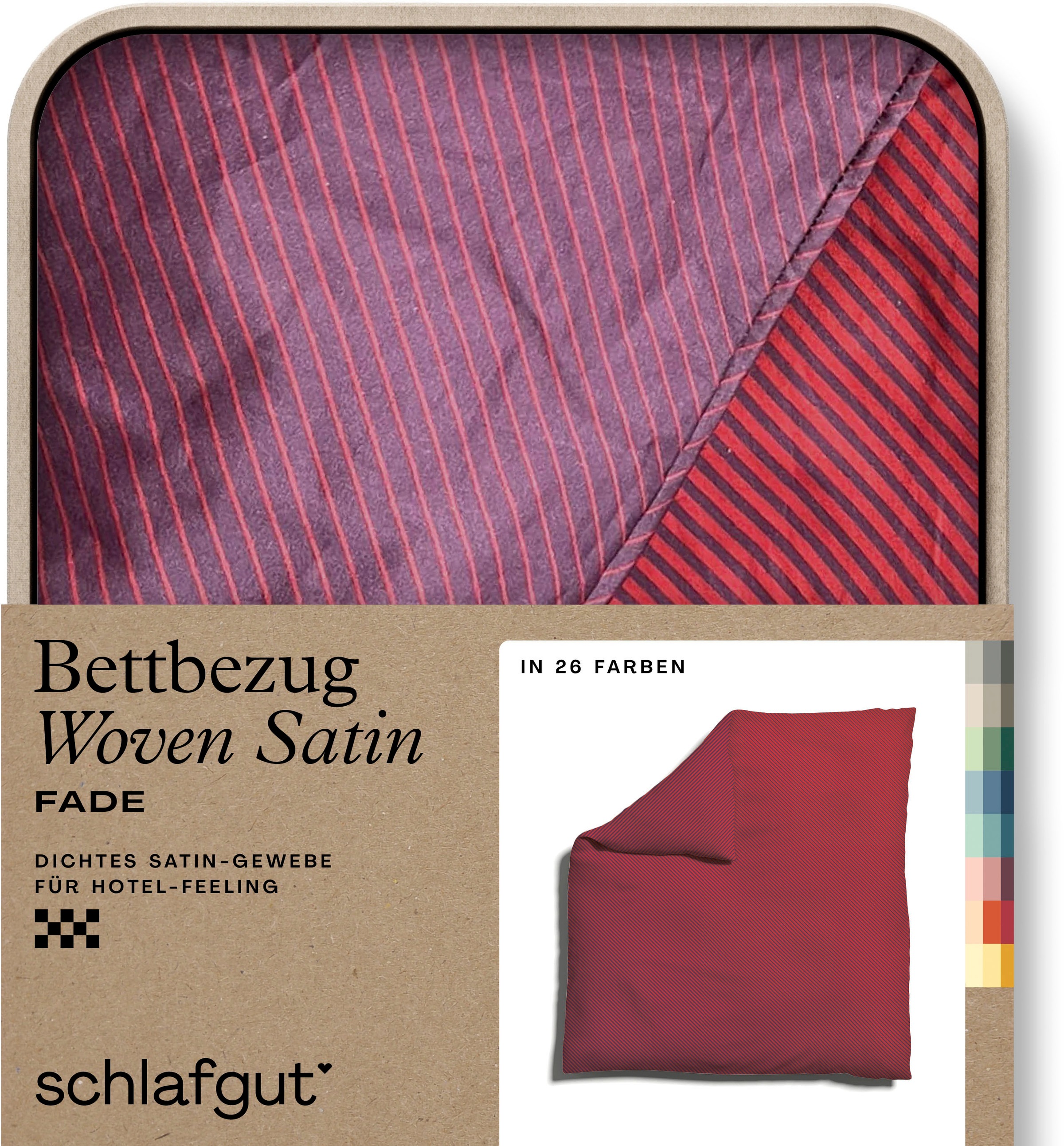 Schlafgut Bettbezug "Woven Satin Fade mit feinen Streifen", (1 St.), mit Farbverlauf, Mix & Match: passender Kissenbezug