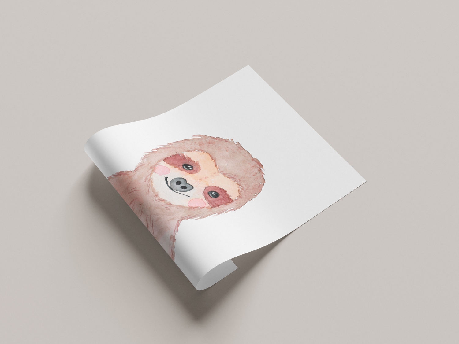 Lüttenhütt Bild mit Rahmen »oder Poster, Freundliches Faultier«, Fantasy-Faultier-Tiere, (1 St.), HD Premium Druck
