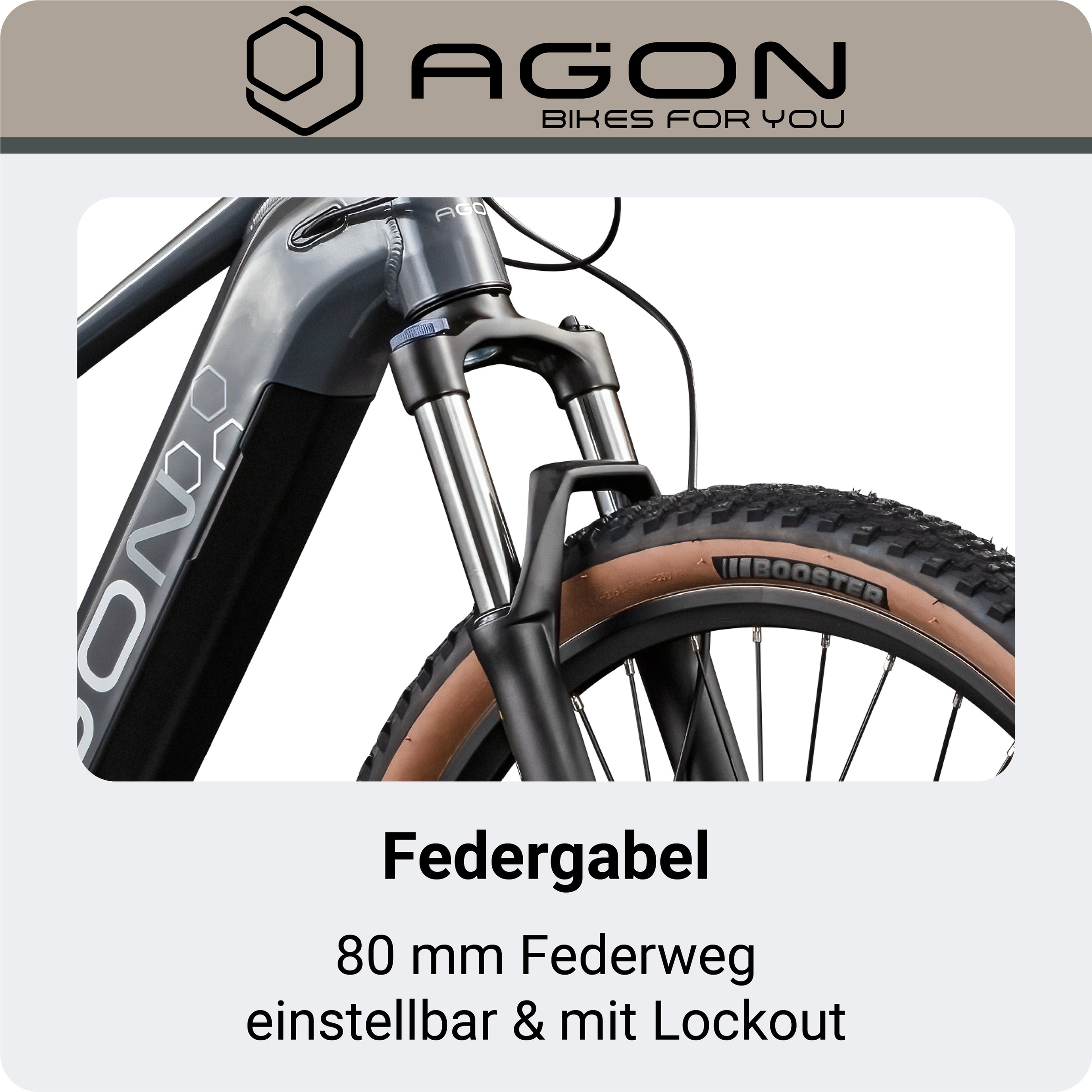 AGON »Alpha« 10 Gang Deore SGS T6000 Schaltwerk Kettenschaltung Heckmotor 250 W Pedelec, Elektrofahrrad für Damen u. Herren, MTB