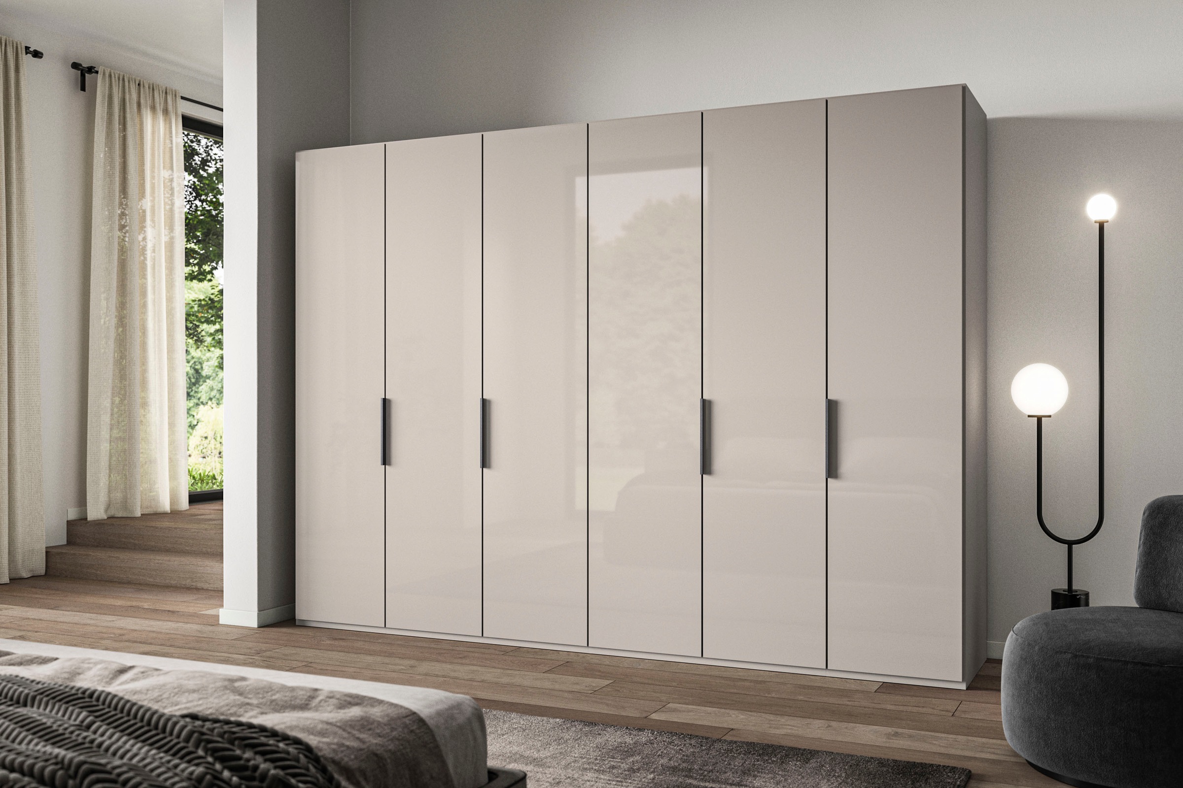 WIEMANN Falttürenschrank "Ohio, Kleiderschrank, Schrank, Garderobe, mit Gla günstig online kaufen