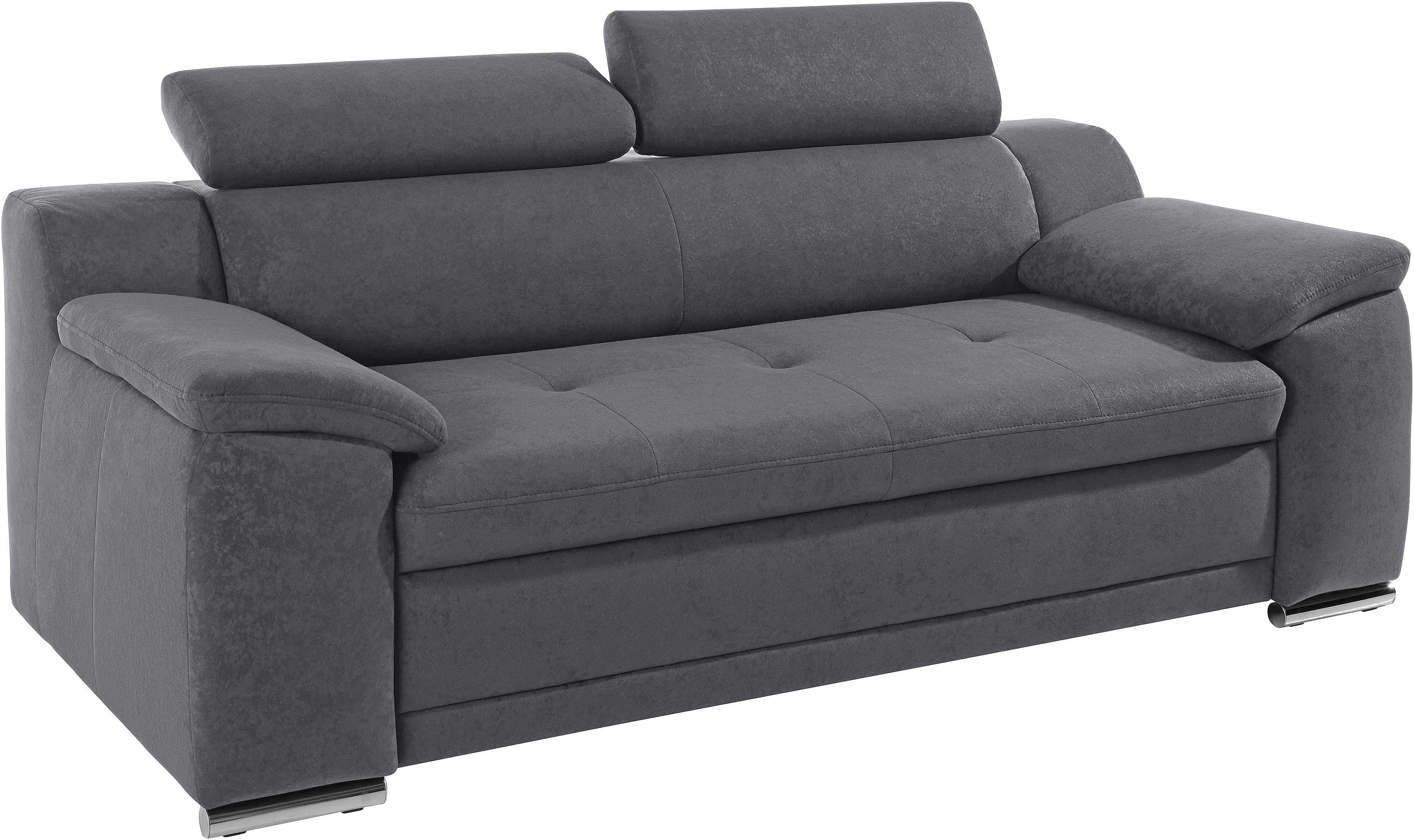 sit&more 3-Sitzer "Andiamo, B: 200 cm, Kopfteilverstellung, Wellenunterfederung" Komfortable Sitzhöhe 43 cm, frei im Raum stellbar, modernes Design