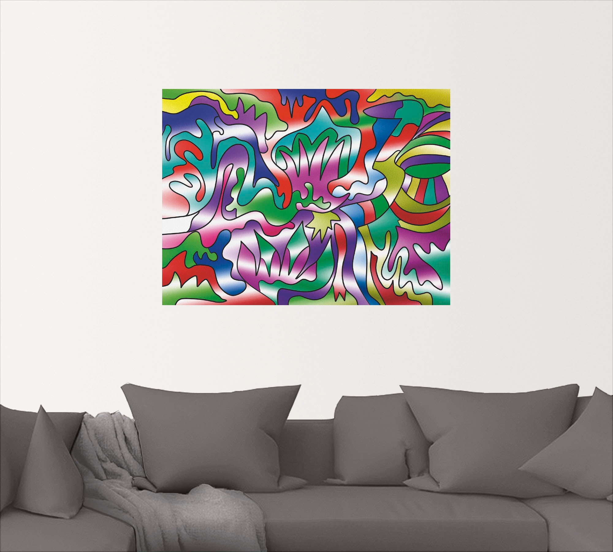 Artland Wandbild »Bunt Abstrakt II«, Muster, (1 St.), als Leinwandbild, Wandaufkleber oder Poster in versch. Größen