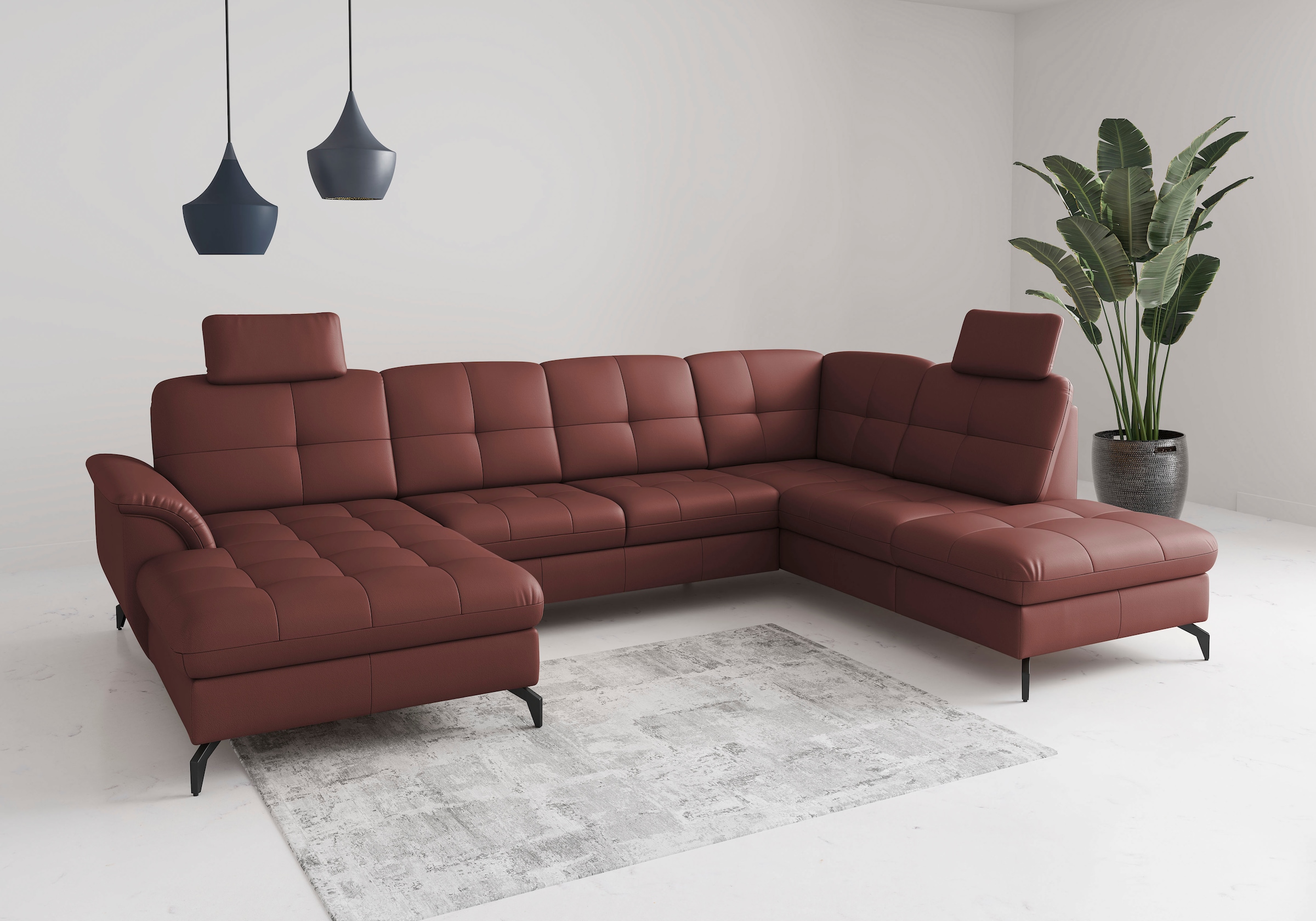 Wohnlandschaft SIT & MORE, T:212cmmerlot, Sofas, "Zora"