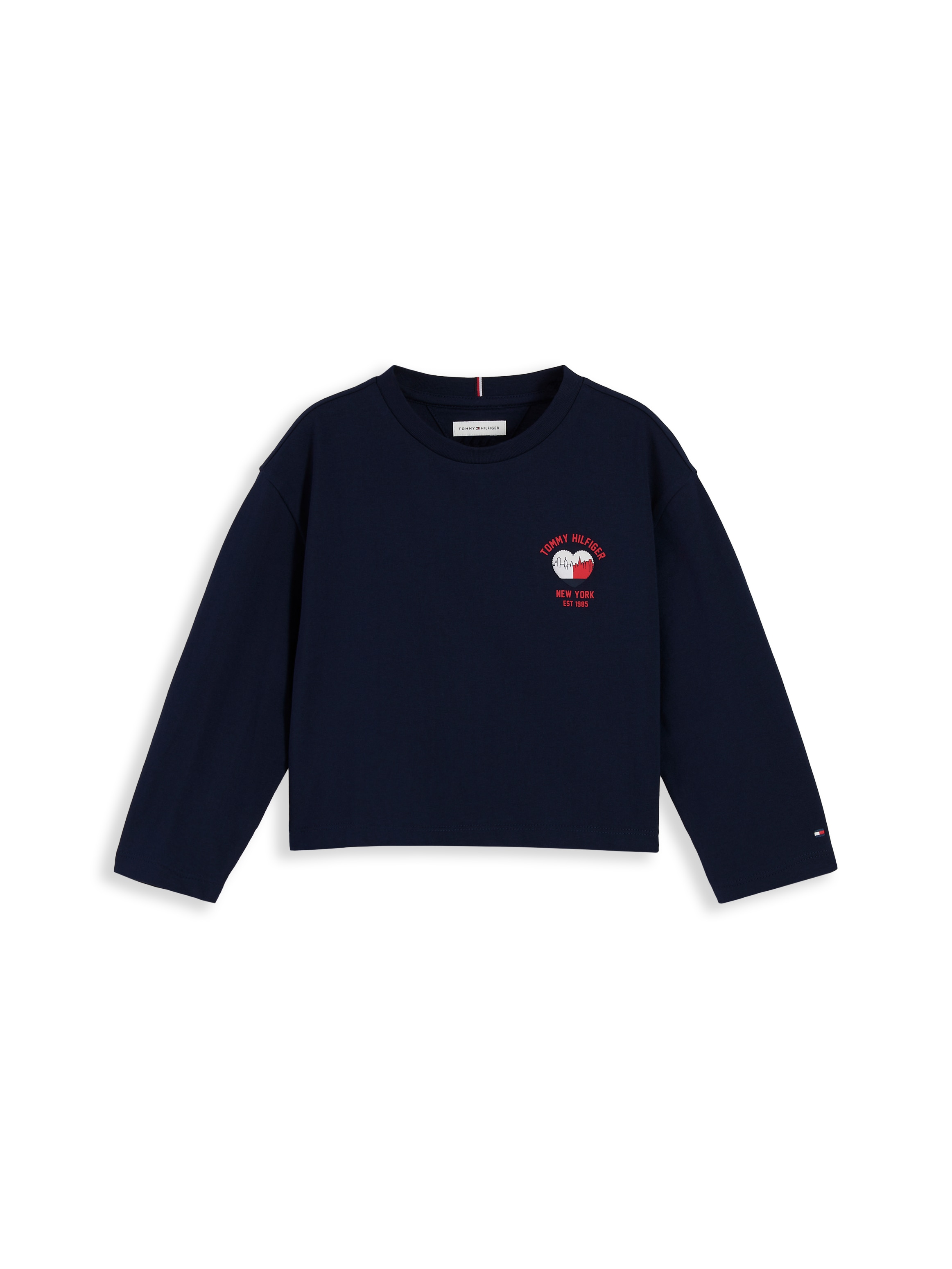 Tommy Hilfiger Langarmshirt Rundhalsausschnitt, reine Baumwolle, für Baby & Kinder