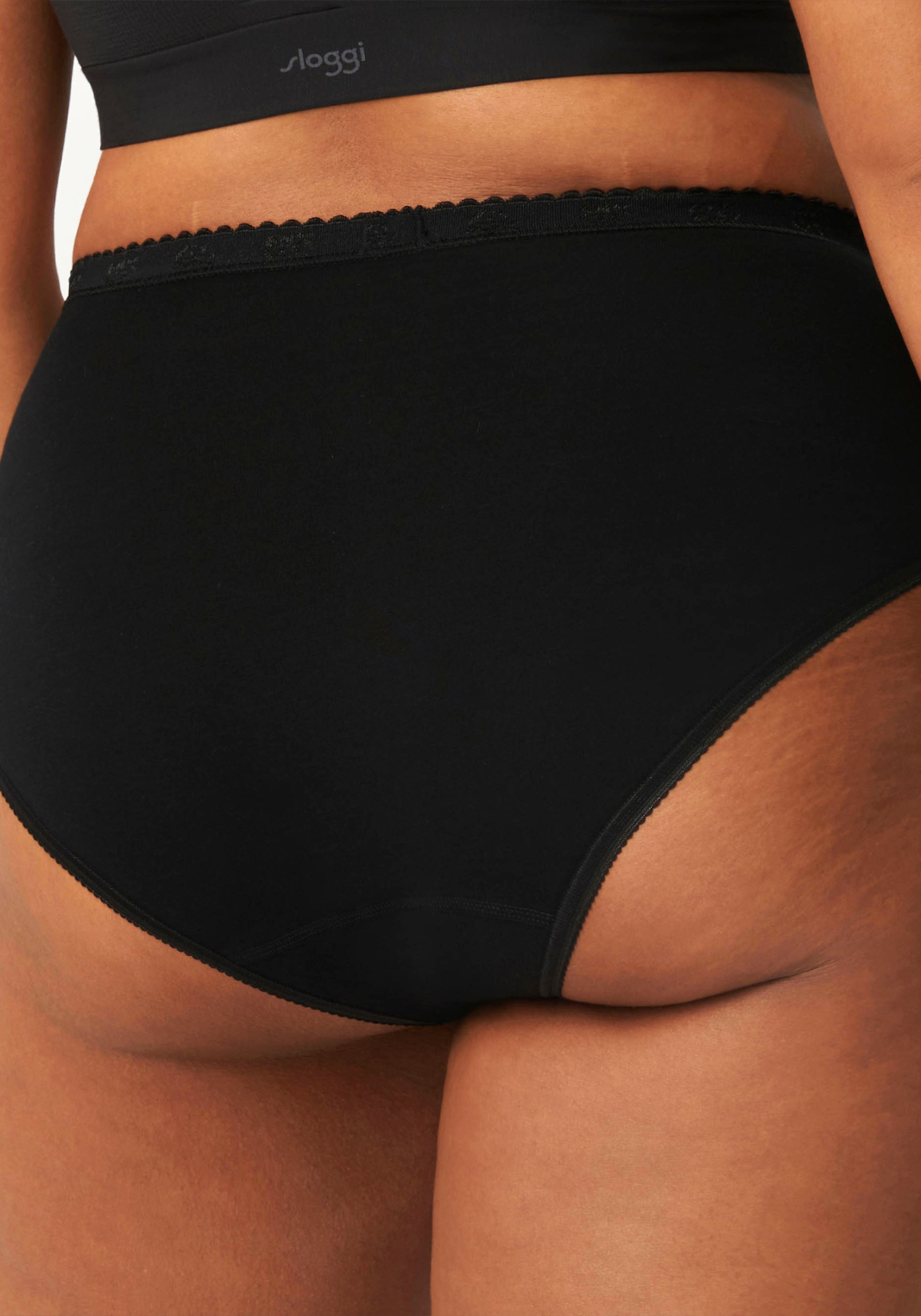Thumbnail - sloggi Midislip "Chic", (4er Pack), elastische Spitzeneinsätze, weiche Nähte, Baumwoll-Mix, feminin