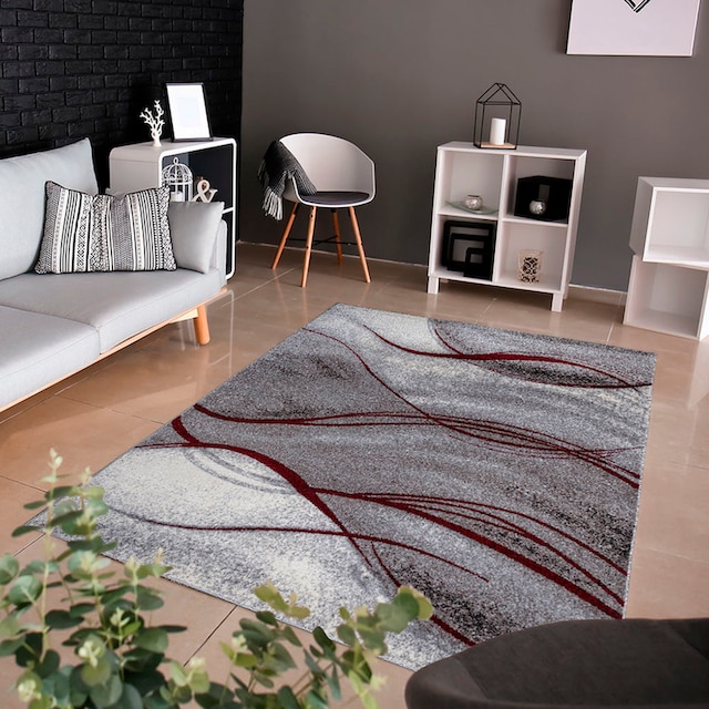 Home affaire Teppich »Tritom«, rechteckig, mit besonders weichem Flor,  Kurzflor, modernes Wellen Muster | BAUR