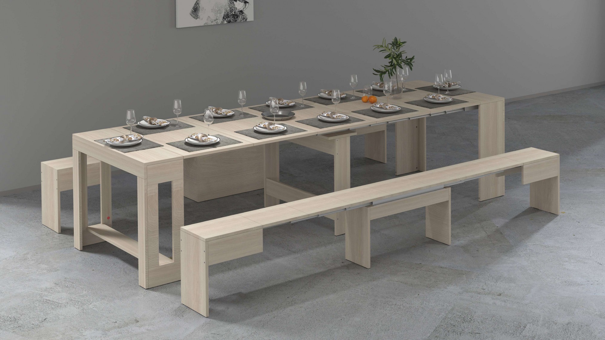 Home affaire Sitzgruppe "Praktika" Spar-Set, Set beinhaltet 2 Bänke, 2 Stk. günstig online kaufen