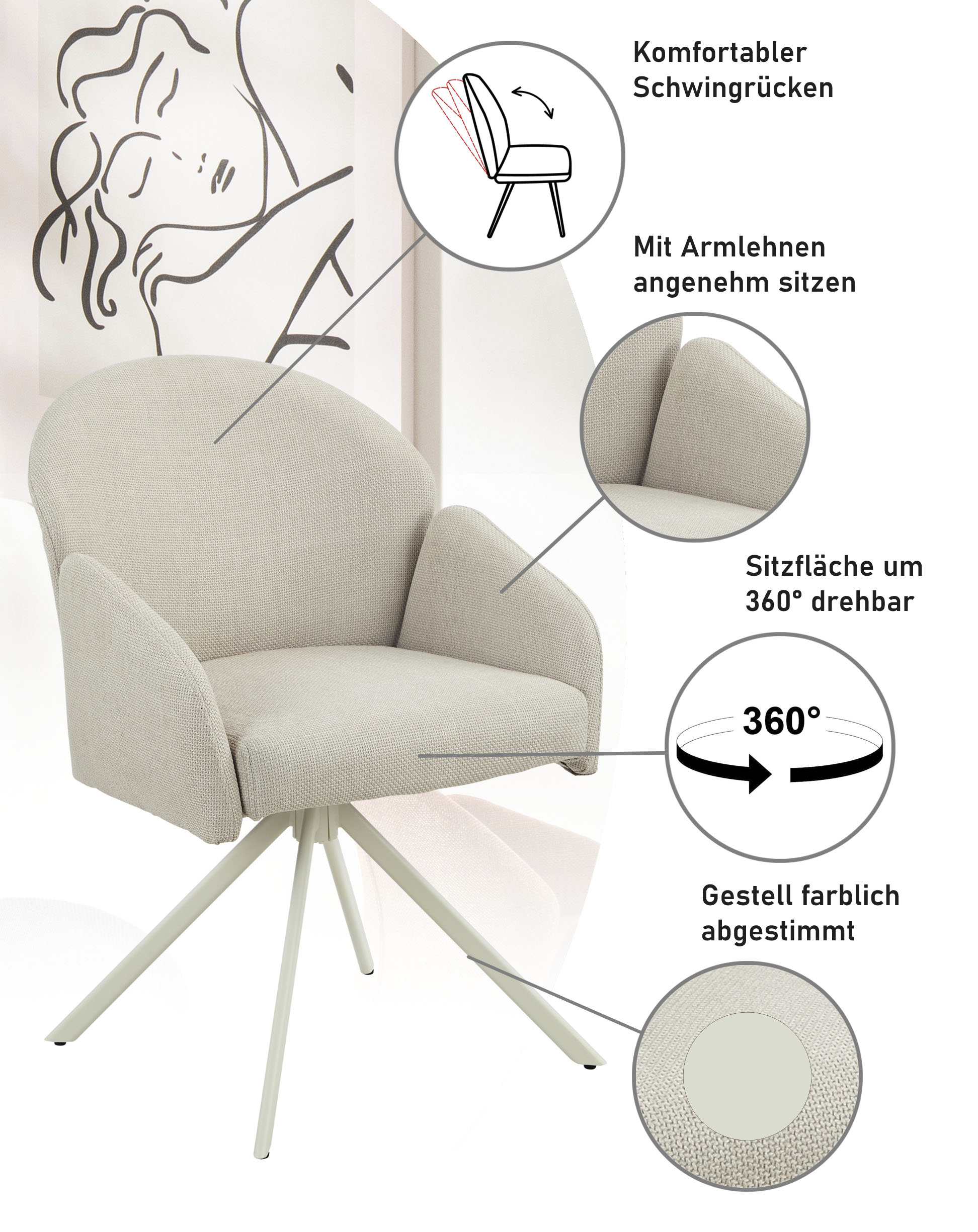 Thumbnail - HELA Armlehnstuhl "HOLLY" (Set) 2 Stk.