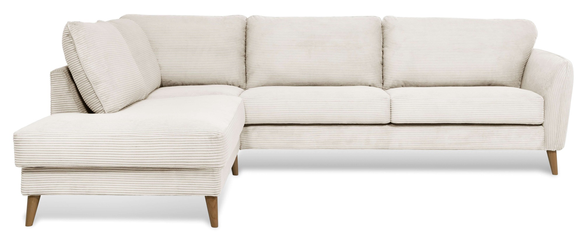 Home affaire Ecksofa »MARSEILLE 278/202 cm, L-Form, Ottom. rechts/links«, Massivholzbeine aus Eiche, in verschieden Bezügen und Farbvarianten
