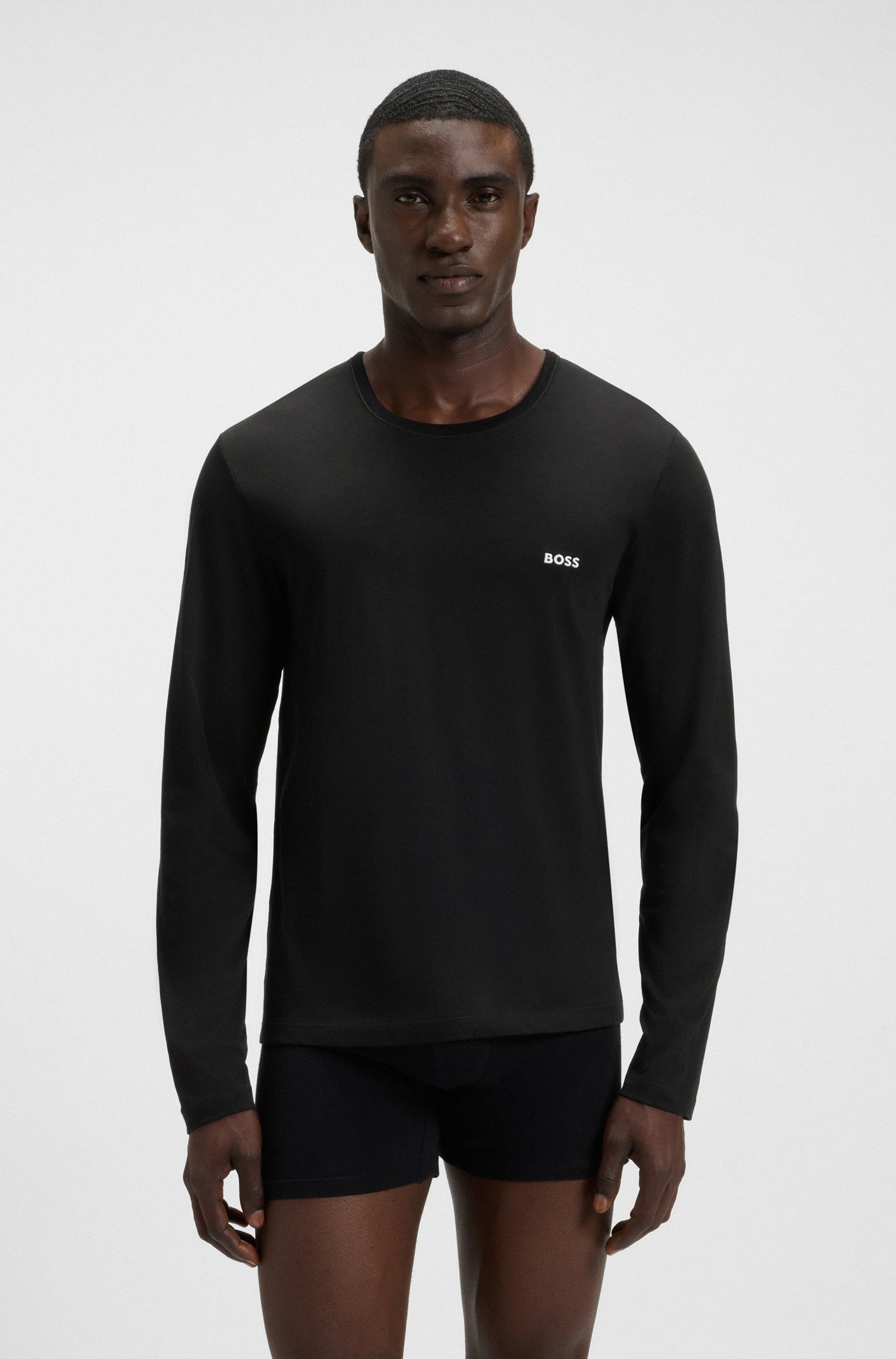 BOSS Langarmshirt »longsleeve-Shirt R-Neck Classic COTTON 3pcs/pack«, (3 tlg.), mit BOSS Logo-Schriftzug