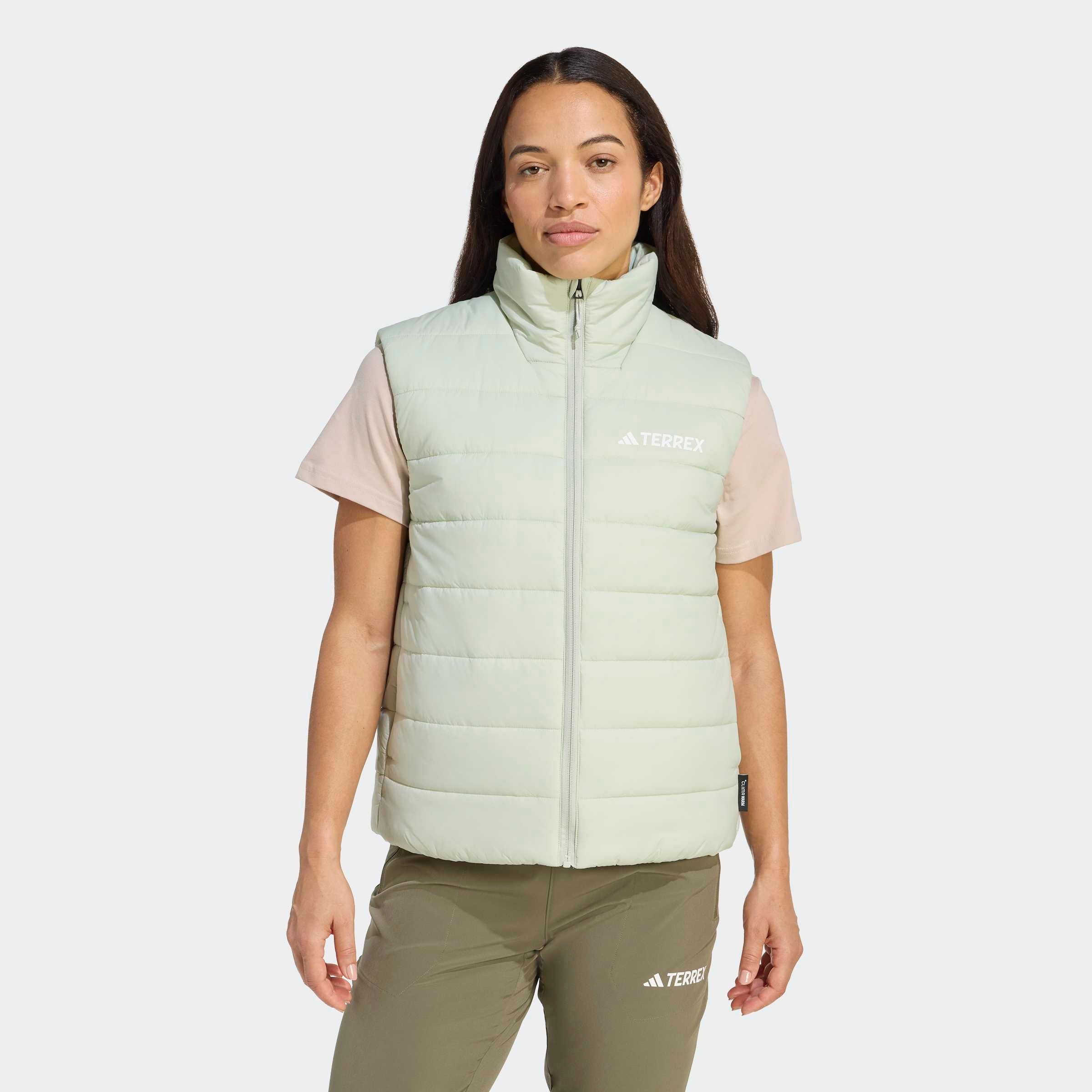 Funktionsweste ADIDAS TERREX "MULTI ESSENTIALS CLIMAWARM GEFÜTTERTE", Damen, Gr. L, halo grün, Obermaterial: 100% Polyamid, Westen Funktionsweste