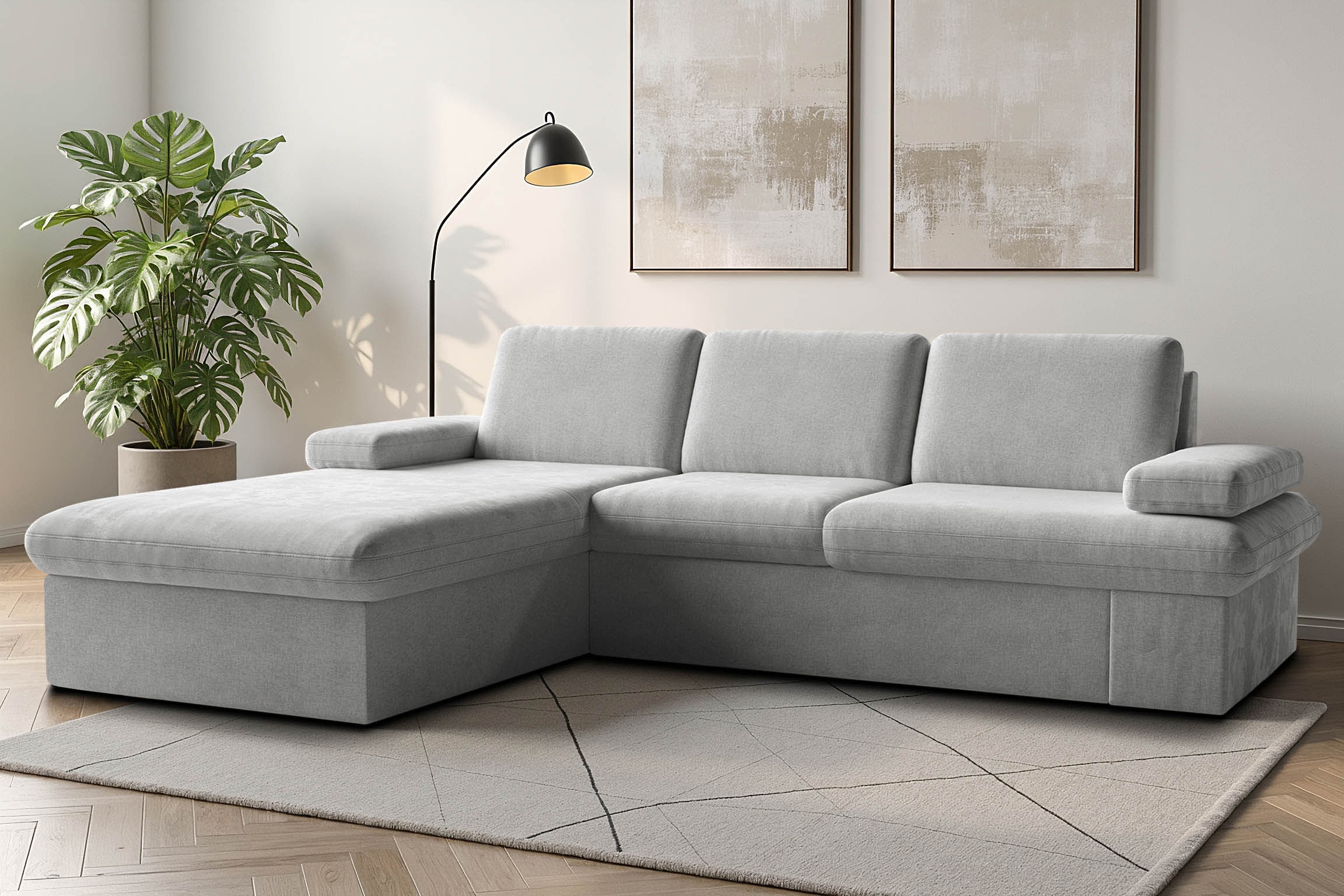 sit&more Ecksofa "Moreno L-Form, B: 247 cm" mit Armteilverstellung, optional Schlaffunktion