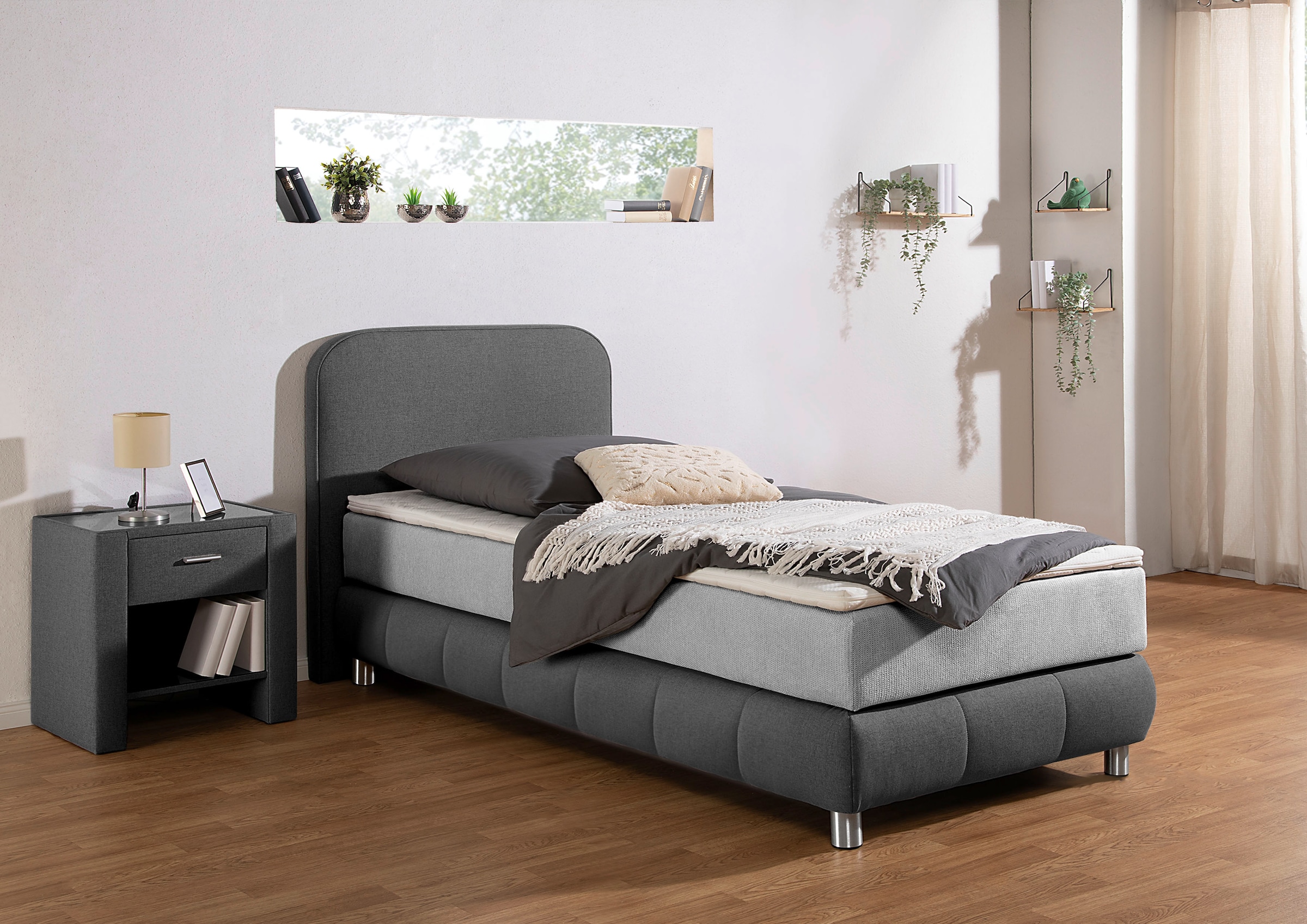 Home affaire Boxspringbett »Cesson, in verschiedenen Breiten« inkl. Topper, wahlweise in H2, H3 oder H4 erhältlich