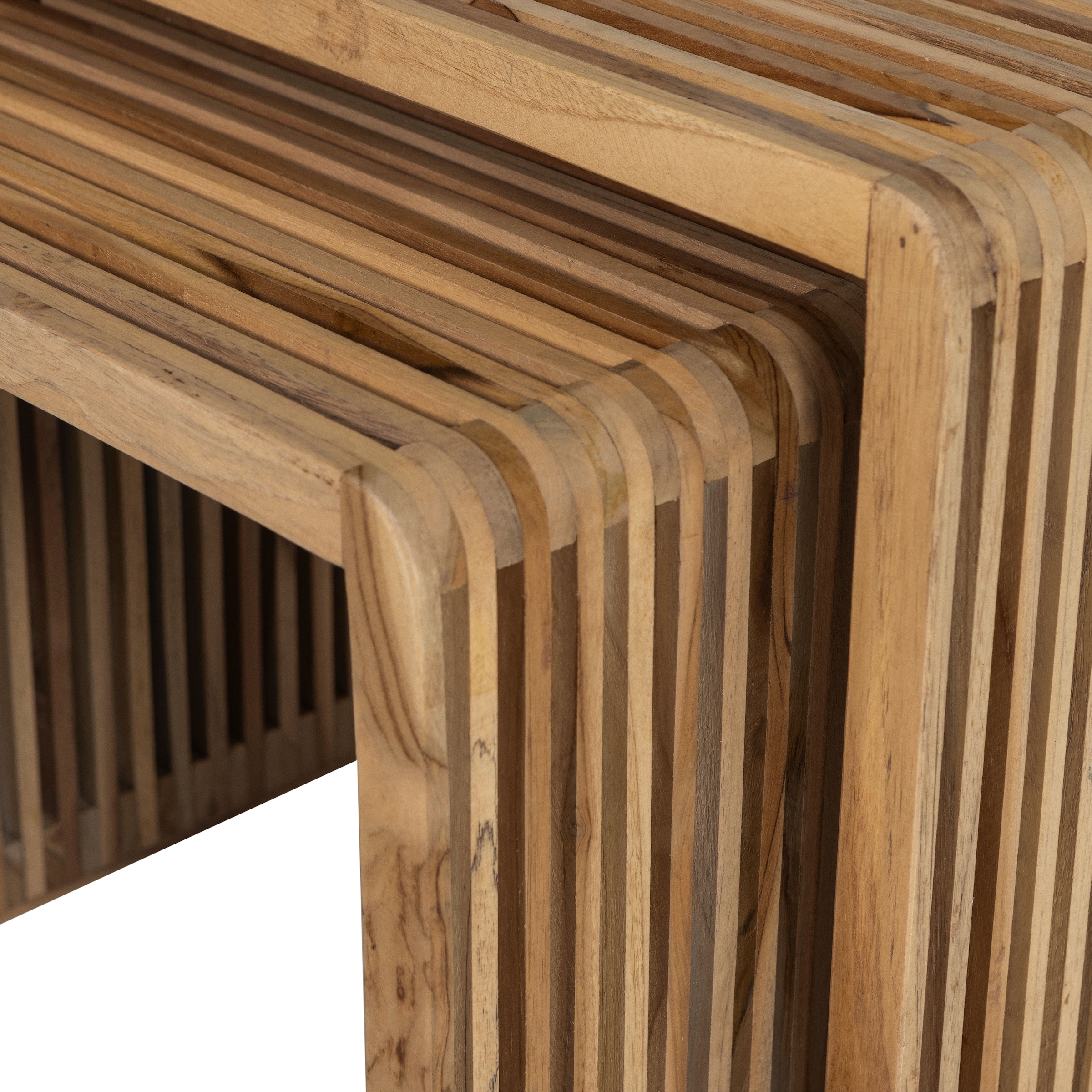 WOOOD Beistelltisch »Jasmijn aus recyceltem Teakholz als 2er-Set B 50 x T 45 x H 41 cm« Set, 2 Stk. tlg. 2er-Set, pflegeleichte Oberfläche, ausschließlich Innenbereich