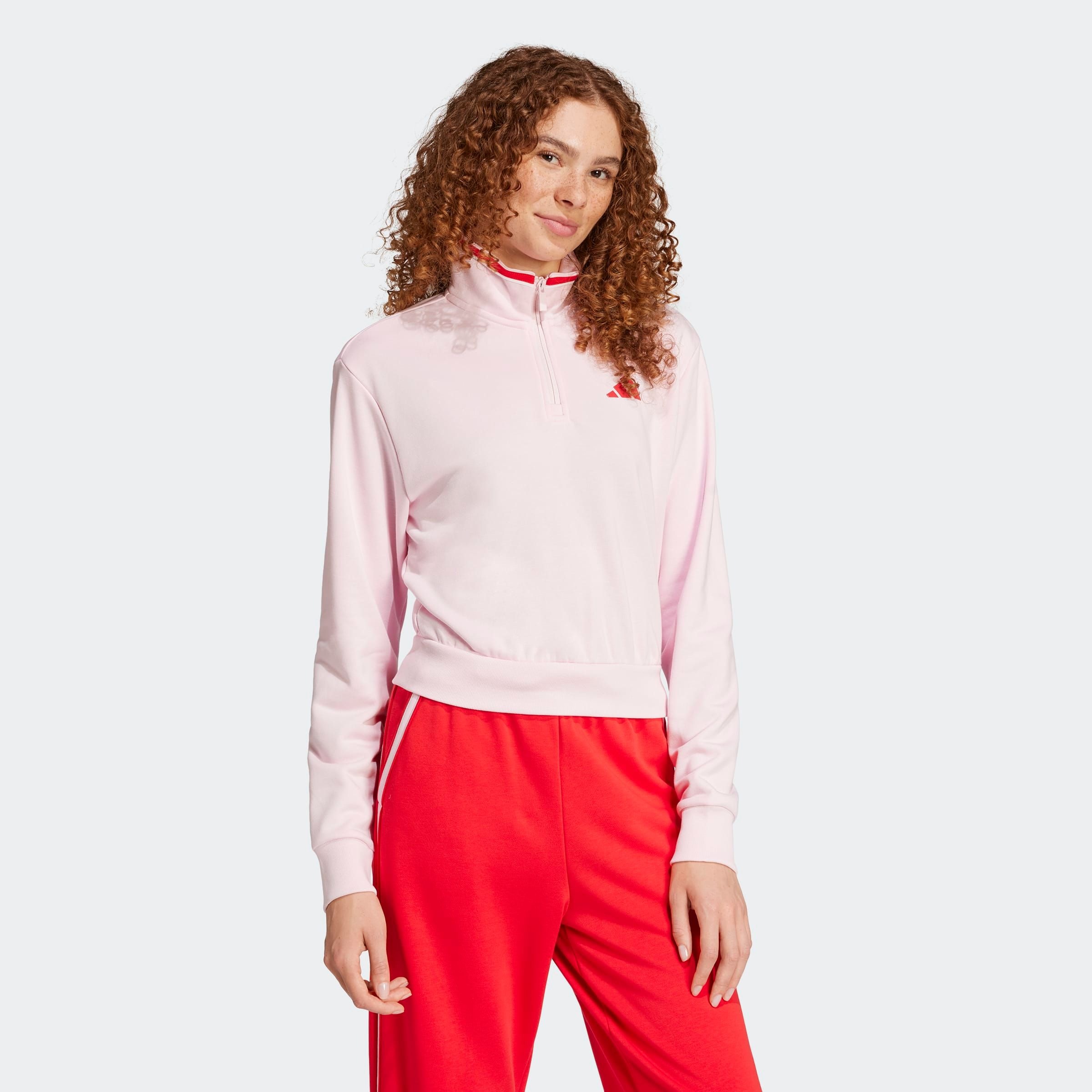 Thumbnail - adidas Sportswear Sweatshirt "ESSENTIALS COLOR POP FRENCH TERRY CROP QUARTER-ZIP ORIGINALS"