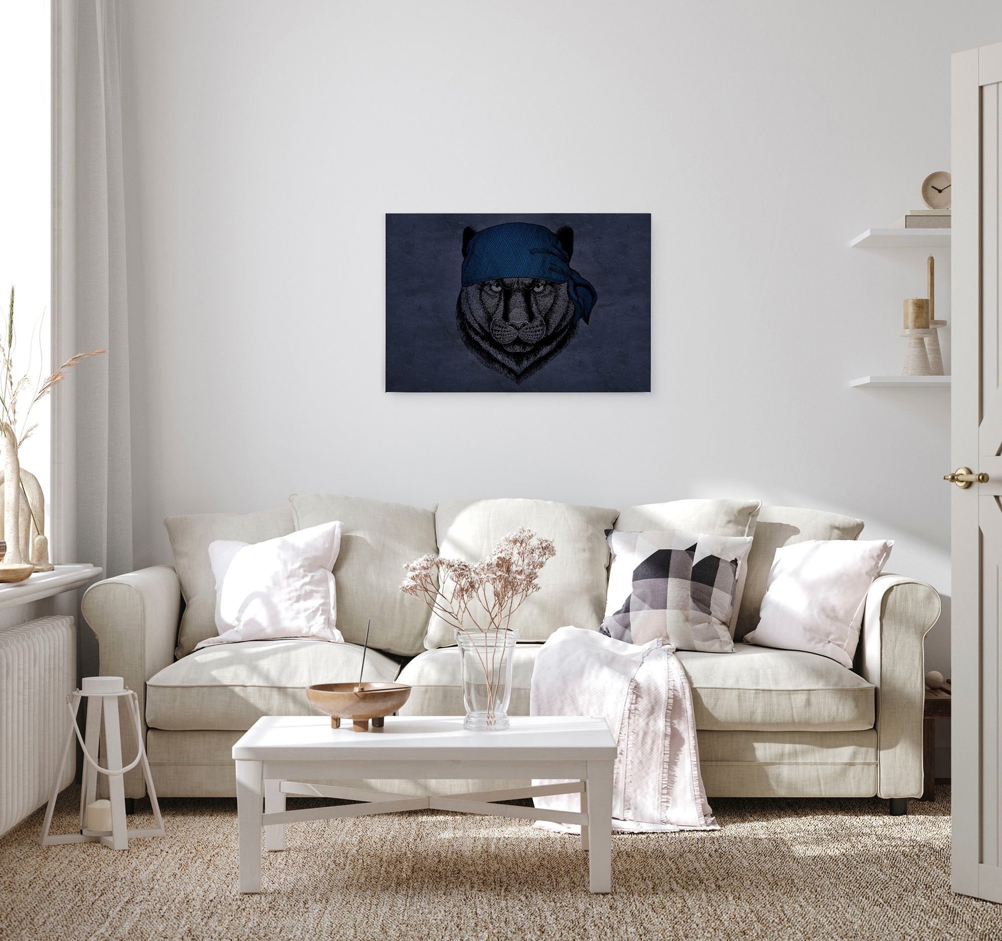 A.S. Création Leinwandbild »panther«, Kunst-Tiere-Kinder, (1 St.), Wild Tier Keilrahmen Panther Dschungel Leinwand-Bild Wohnzimmer modern