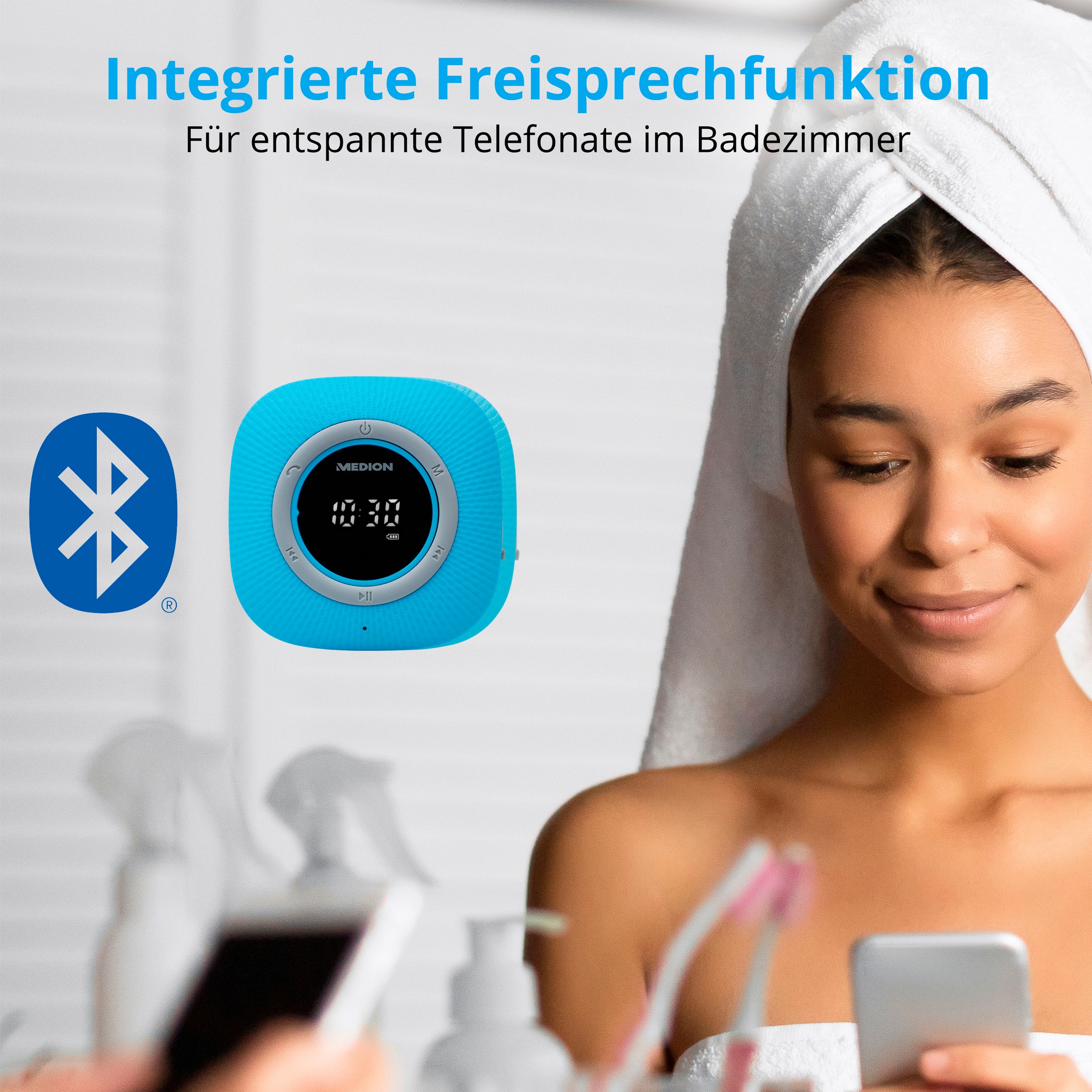 Medion® Digitalradio (DAB+) »LIFE® P66096 (MD 43881) Dusch-«, (Bluetooth UKW mit RDS 3 W)
