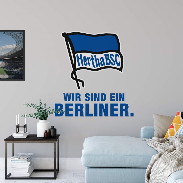 Wall-Art Wandtattoo »Hertha BSC Logo Schriftzug«, (1 St.), selbstklebend, entfernbar