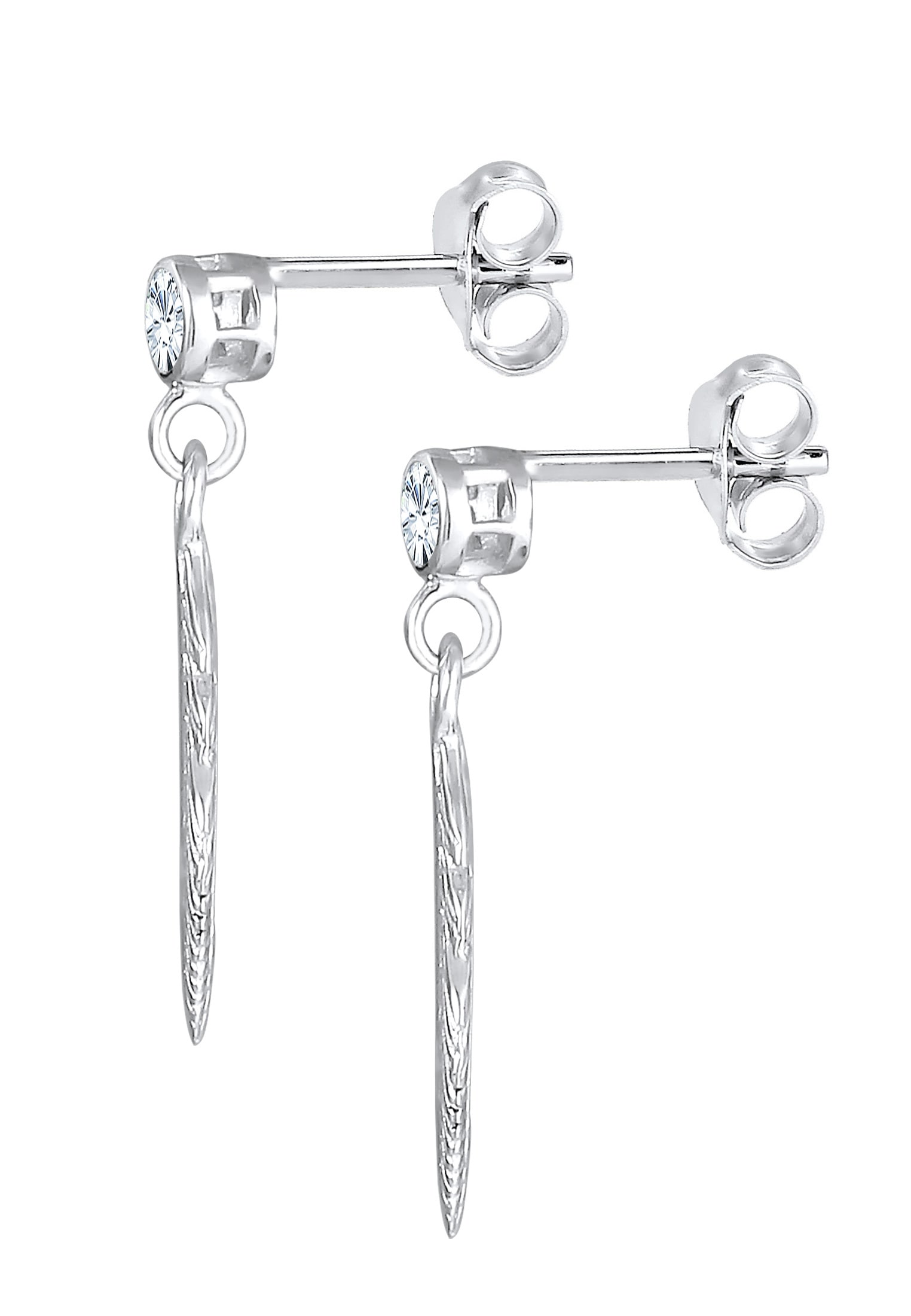 Elli Paar Ohrhänger »Ohrhänger Feder 925 Silber, mit Kristallen von Swarovski®«
