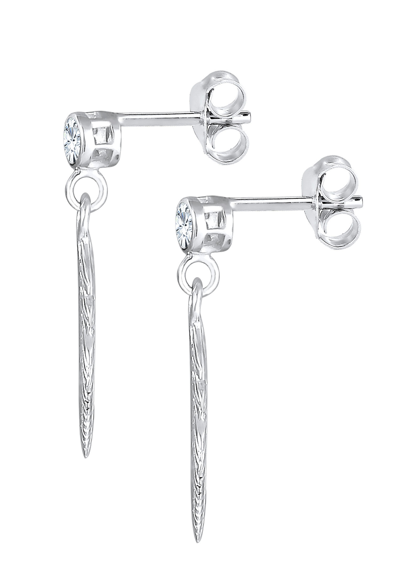 ELLI Feather Earrings 925 Silver White 3