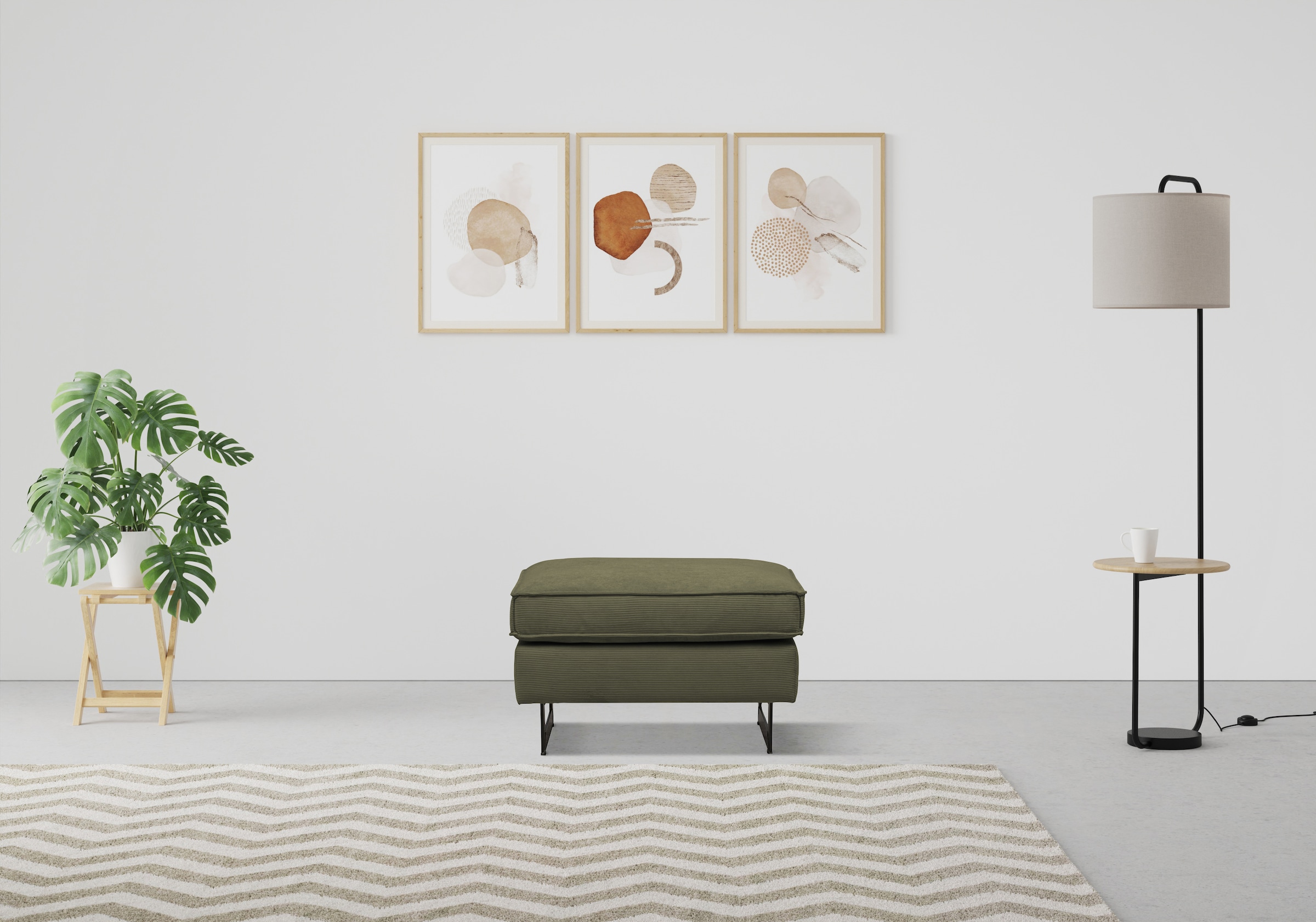 Places of Style Hocker "Pinto", mit Keder, Metallfüßen und auch in Cord Bez günstig online kaufen
