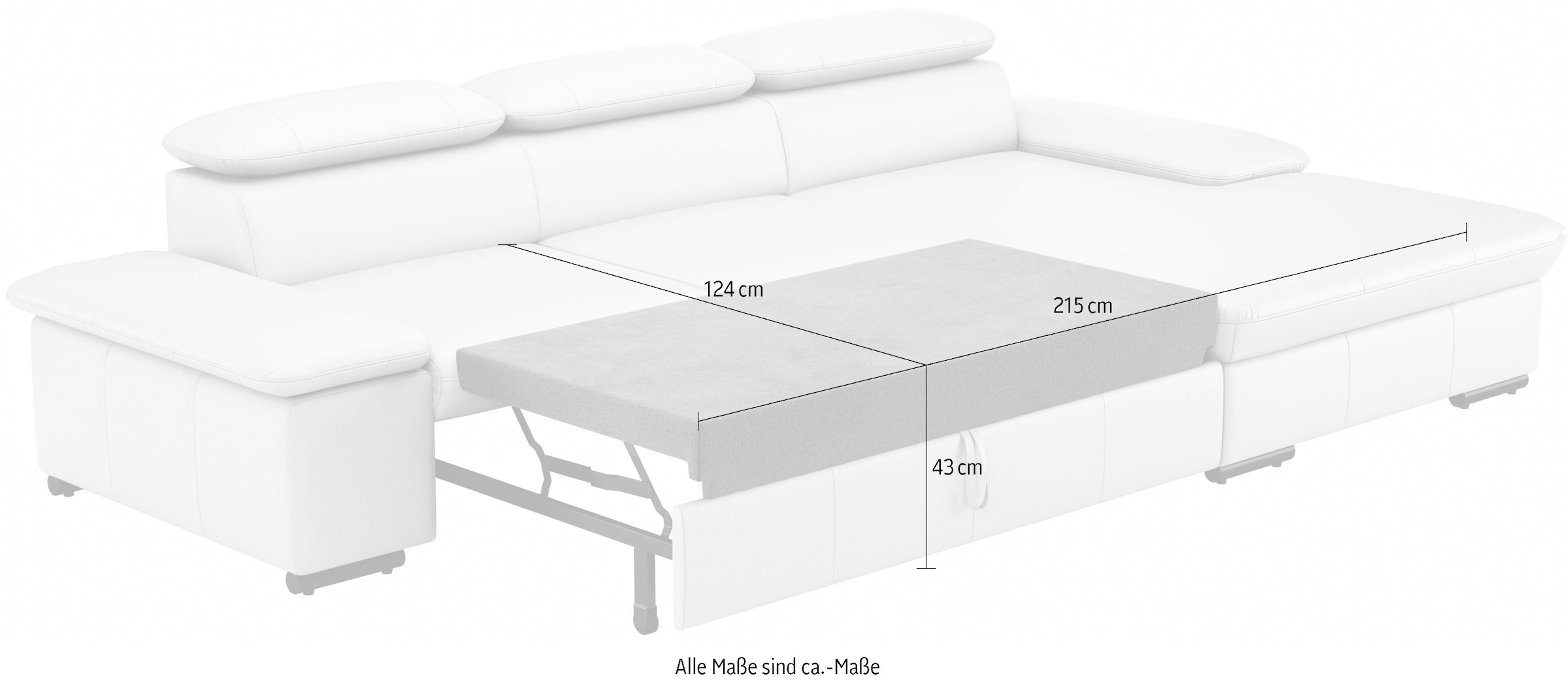 sit&more Ecksofa »Alcudia L-Form«, wahlweise mit Bettfunktion