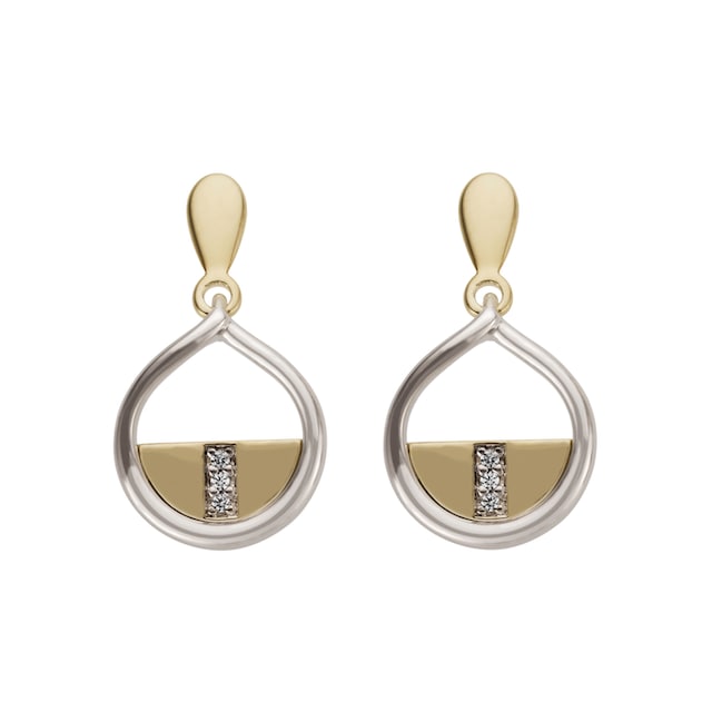 JOBO Paar Ohrhänger, 585 Gold bicolor mit 6 Diamanten online kaufen | BAUR