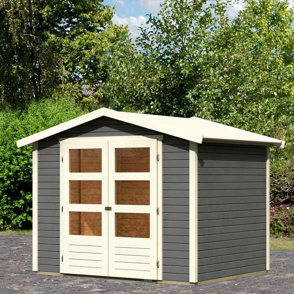 Karibu Gartenhaus "Amberg 3" anthrazit, naturbelassen oder terragrau günstig online kaufen