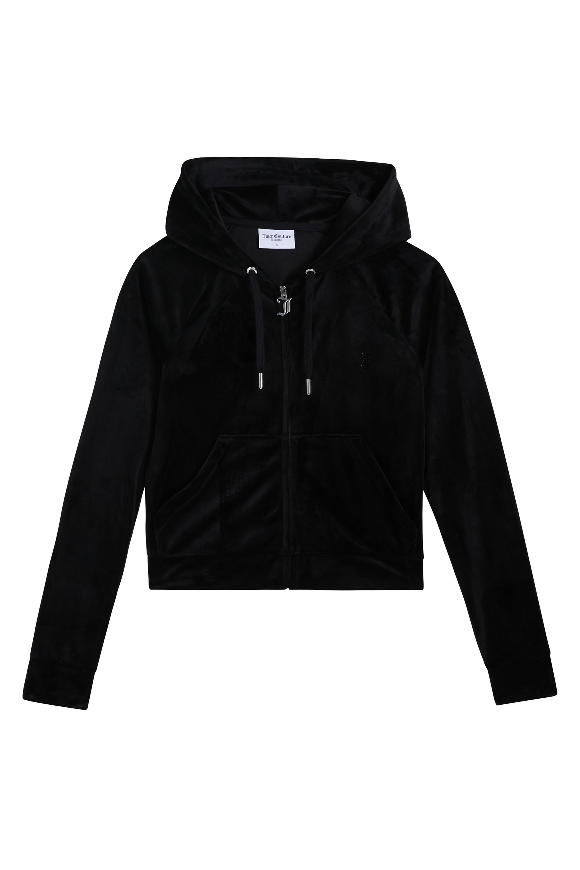 Juicy Couture "MADISON COL OUT HOODIE. Damen" mit Kapuze Trainingsjacke Damen, Sweatjacke mit Kapuze, Velour, mit Glitzer, Sale