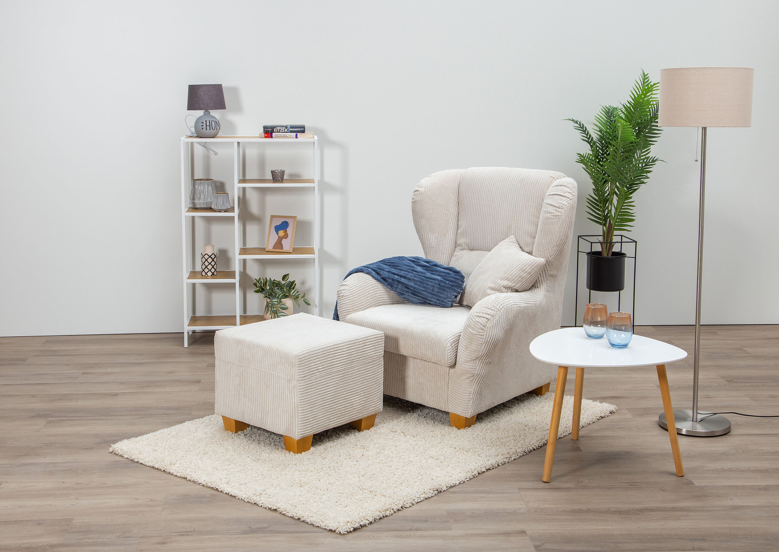 Home affaire Ohrensessel "Oliver, B: 92 cm, Sitzhöhe: 41 cm" 1 Zierkissen
