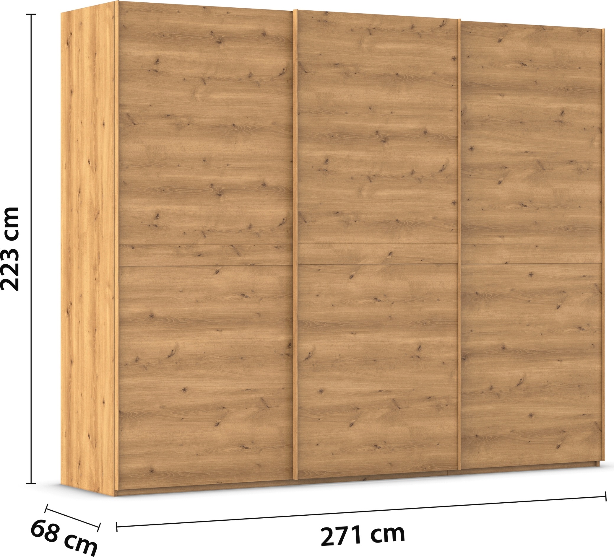 rauch Schwebetürenschrank »Kleiderschrank Schrank Garderobe Schlafzimmerschrank SCALE-LINE«, edle Optik mit Bauchbinde in Korpusfarbe Dekorfront MADE IN GERMANY