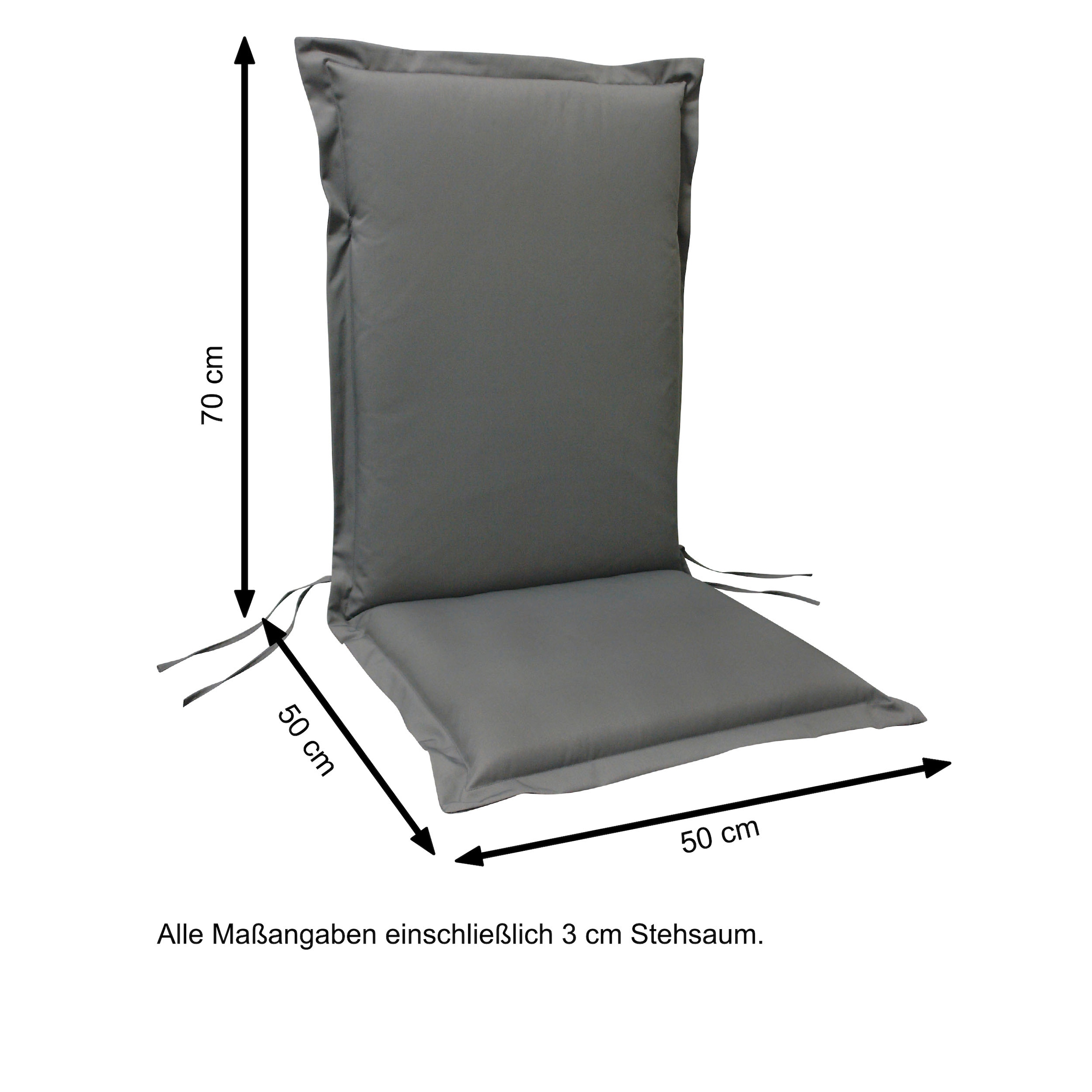 indoba Hochlehnerauflage »Premium«, extra dick - Grau- IND-70422-AUHL