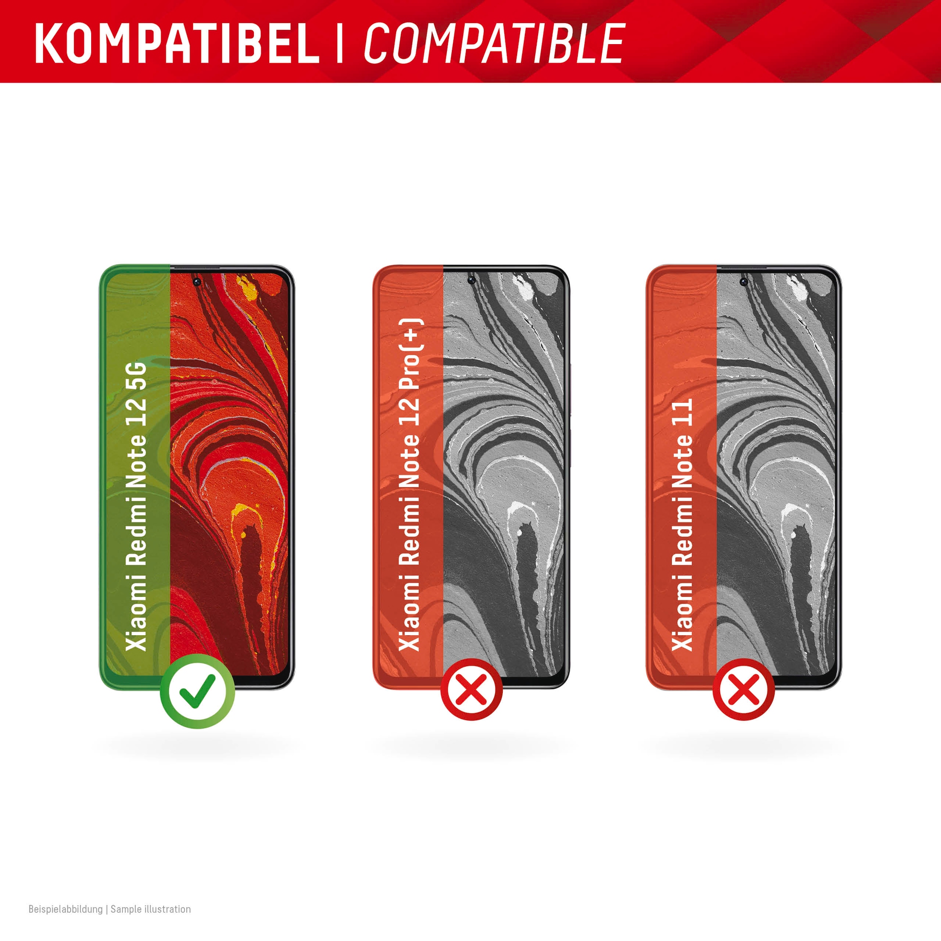 Displex Displayschutzglas »Smart Glass«, für Xiaomi Redmi 12 (5G), Displayschutzfolie Displayschutz kratzer-resistent 9H unzerbrechlich