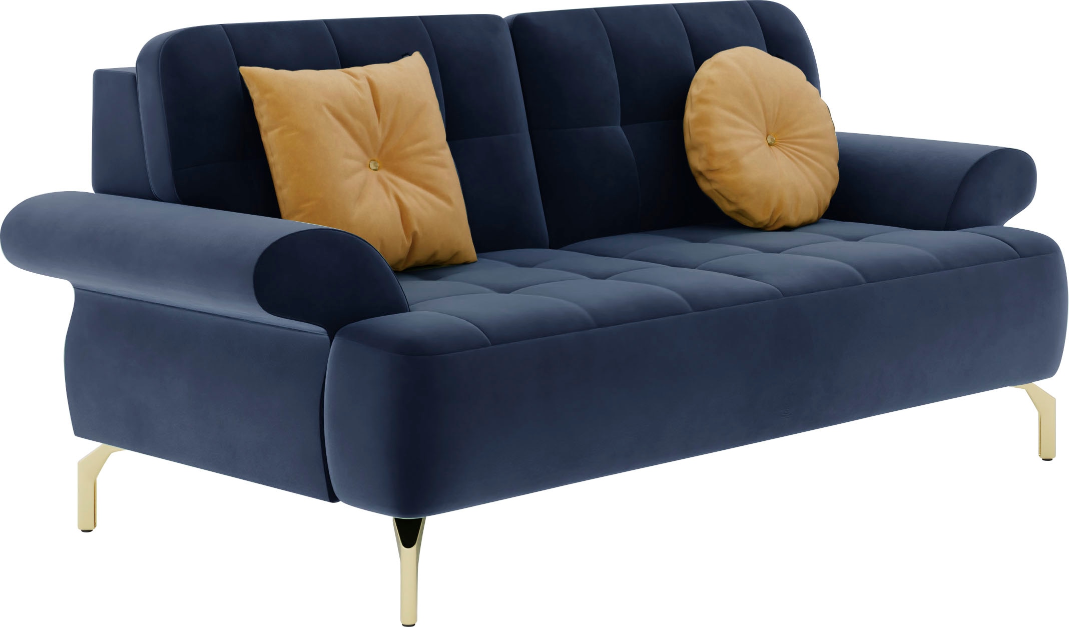 sit&more 2-Sitzer »Orient 1«, inkl. 2 Zierkissen mit Strass-Stein, goldfarbene Metallfüße
