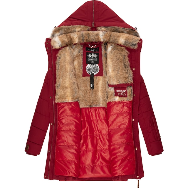 Marikoo Wintermantel »Lieblings Jacke«, stylischer Winter Steppmantel m.  Kunstpelz-Kapuze für bestellen | BAUR
