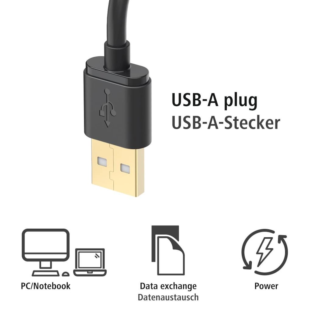 Hama USB-Kabel »2in1 Micro USB Kabel mit USB Type-C Adapter, 1 m, schwarz«, 100 cm