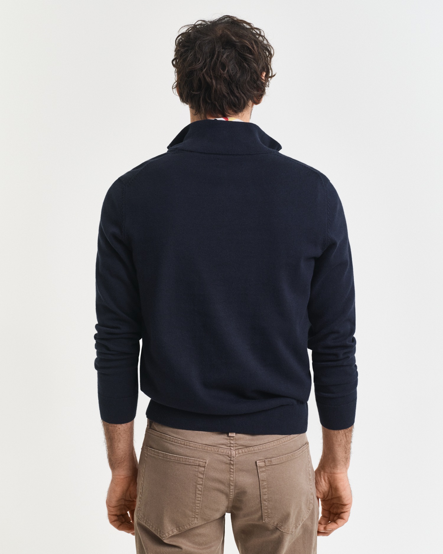 Gant Troyer »CLASSIC COTTON HALF ZIP«, mit gerippten Details