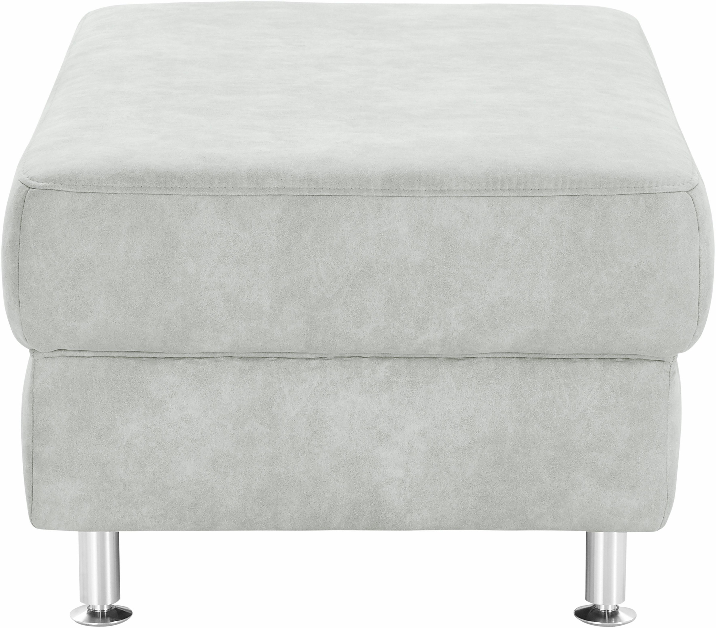 Hocker SIT & MORE "Avignon", grau (hellgrau), B:102cm H:45cm T:67cm, Struktur (100% Polyester);Flachgewebe (90% Polyester, 10% Polyamid);Luxus-Microfaser (100% Polyester), Hocker, Hocker 3