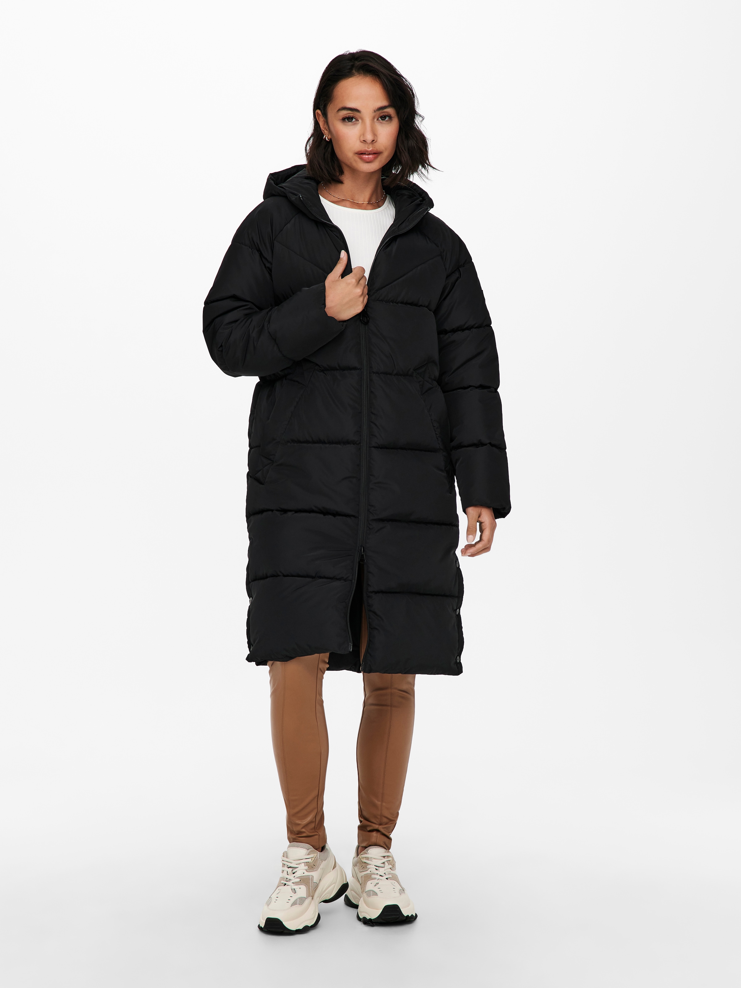 ONLY Steppmantel »ONLAMANDA LONG PUFFER COAT«, mit Kapuze
