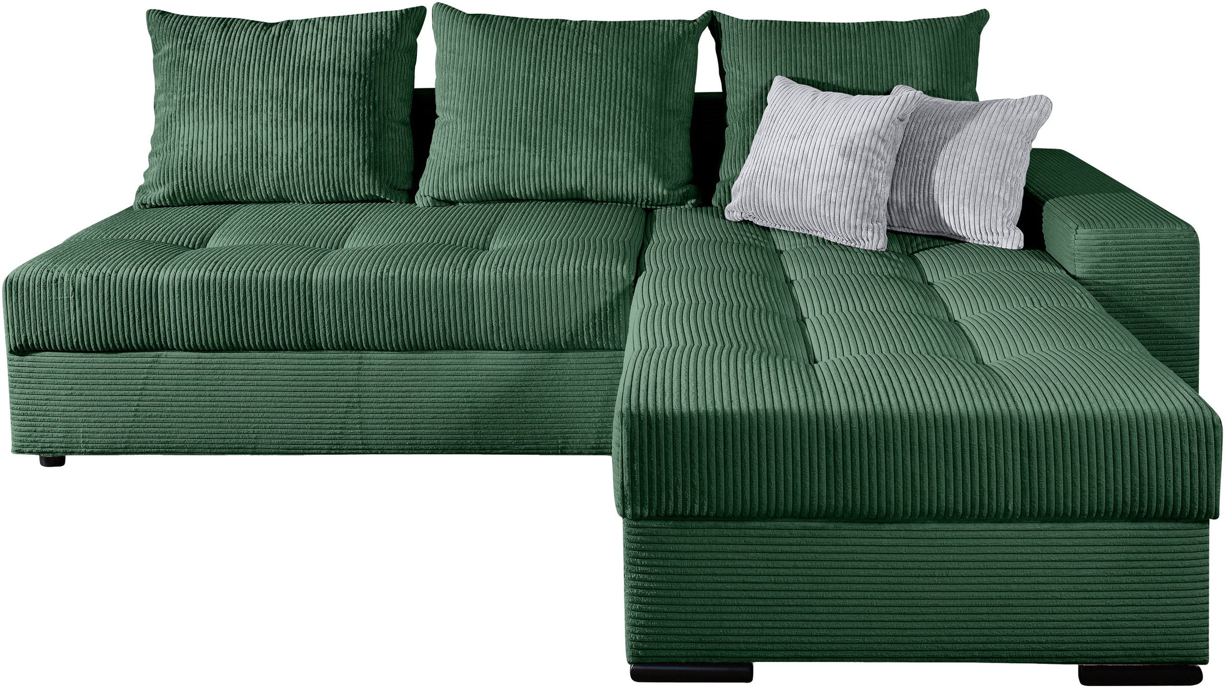 COLLECTION AB Ecksofa »Josy L-Form, B: 214 cm in Cord, Cord-Mix« Bettfunktion, Bettkasten & 2 Zierkissen, Federkern