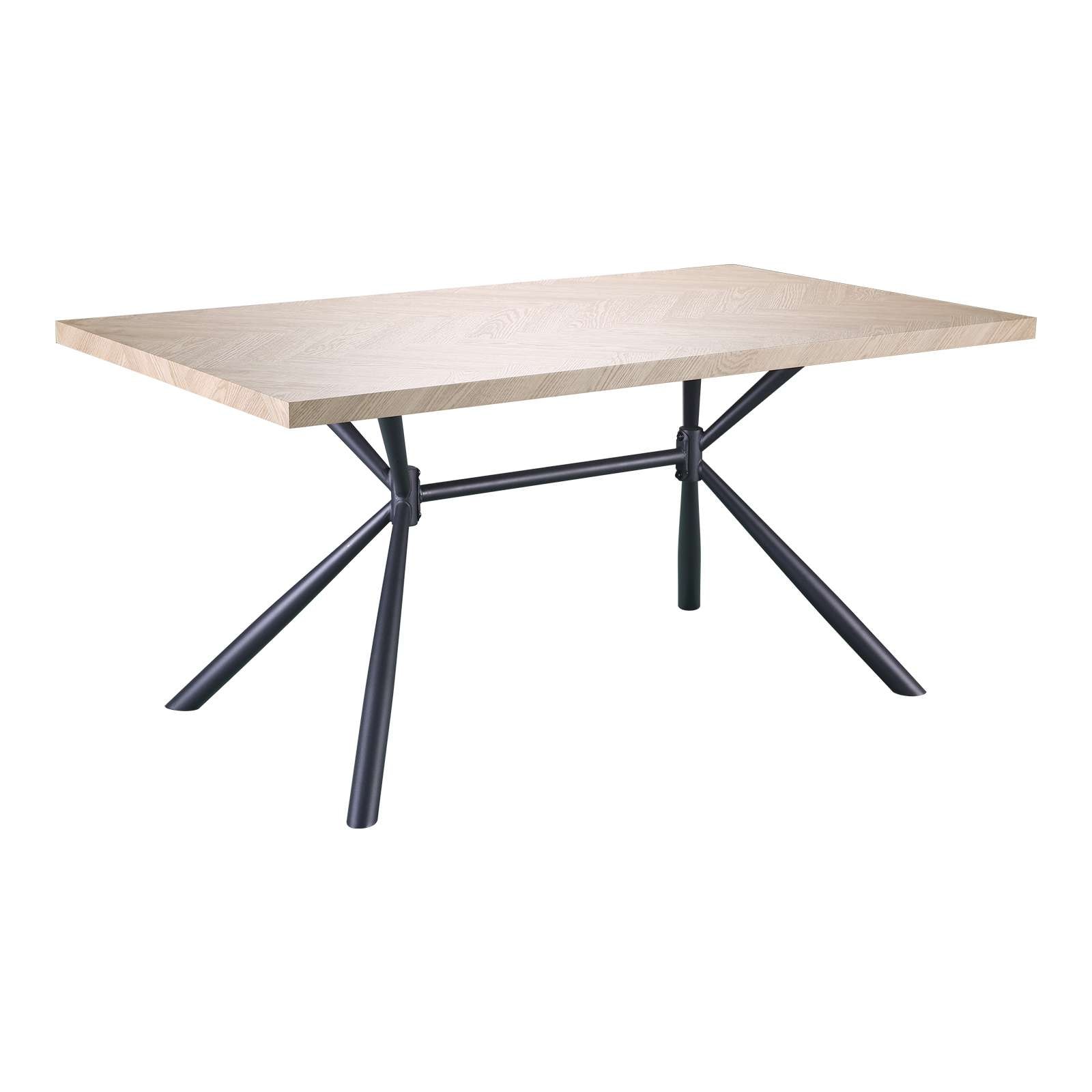 OTTO home Esstisch "Larchant" Tischplatte in Fischgrätoptik, schwarze Metal günstig online kaufen