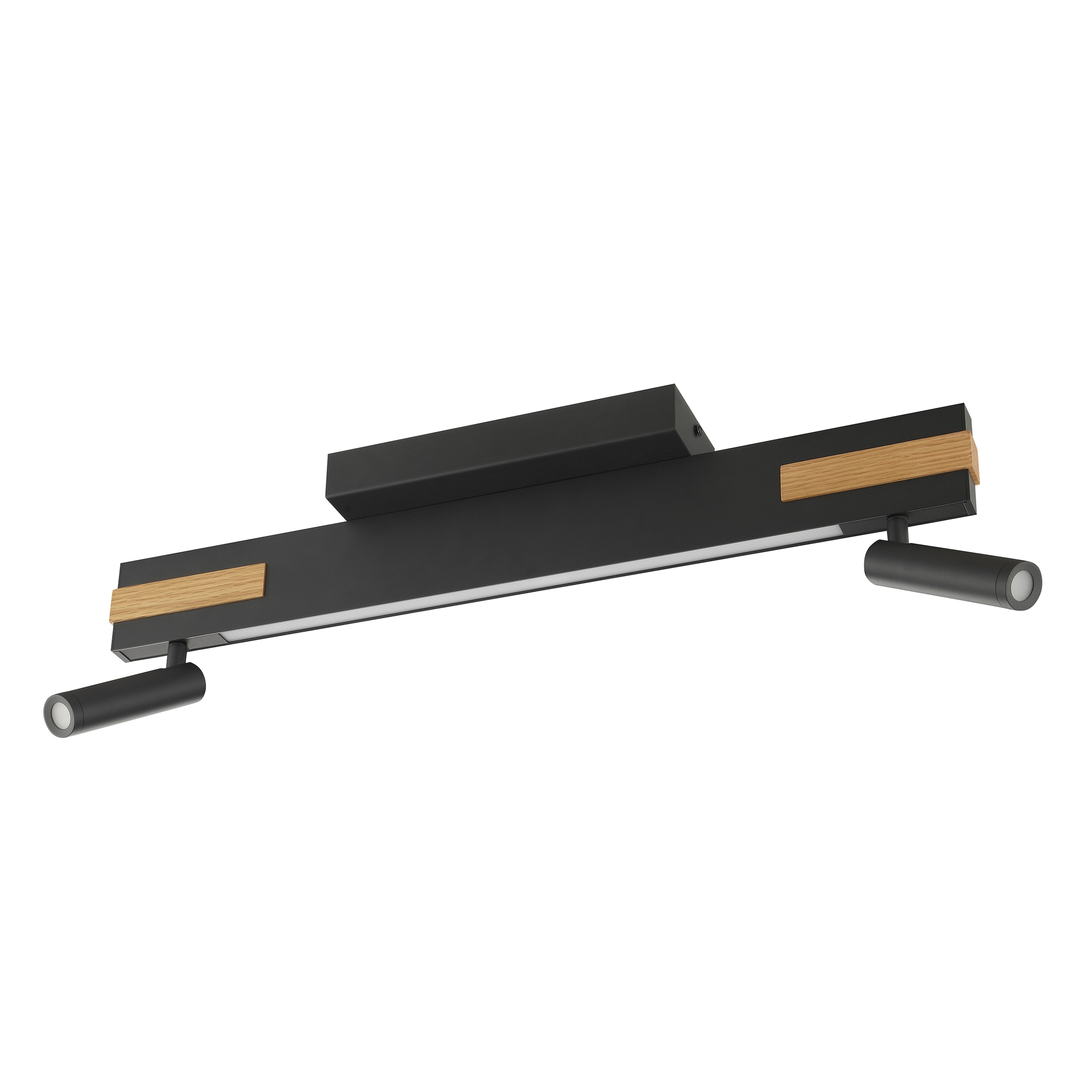 lumiCouture LED Deckenstrahler »Streamline« LED-Modul 1 Stk. Warmweiß 60 cm, 2300 lm 2700 K, dimm- u. schwenkbar, Aluminium/Holz, schwarz