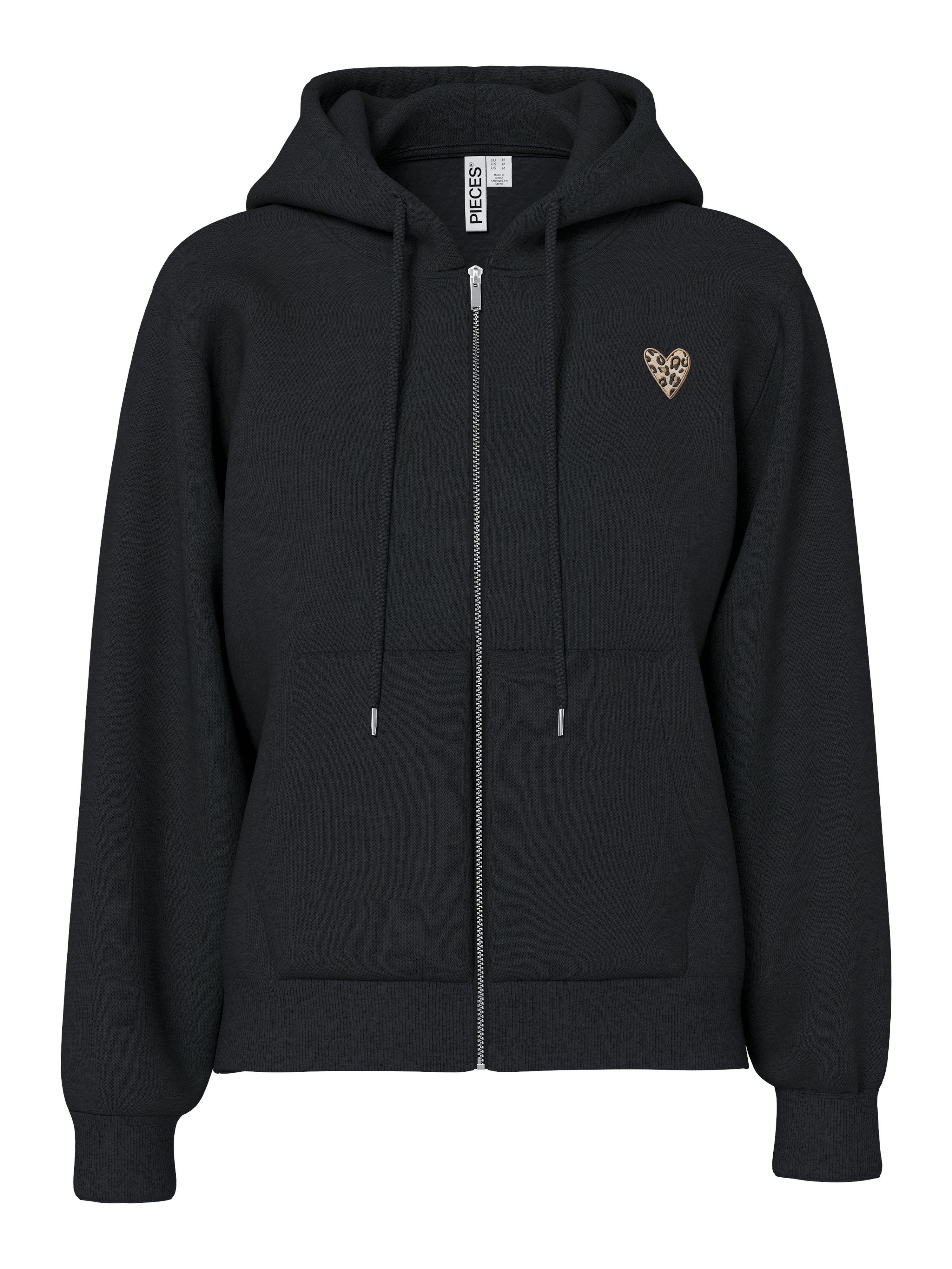 pieces Kapuzensweatshirt "PCCHILLI LS ZIP HOODIE NOOS BC", Baumwollmischung, regular fit