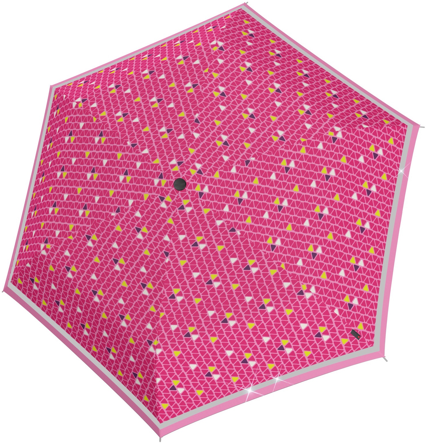 Knirps® Taschenregenschirm »Rookie manual, triple pink reflective«, für Kinder; mit umlaufendem, reflektierendem Band