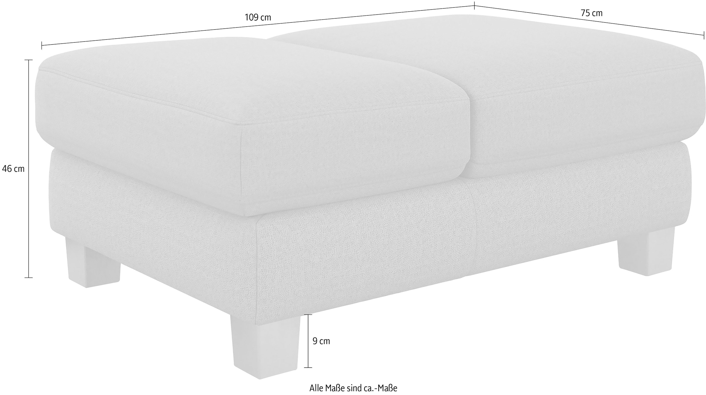 sit&more Polsterhocker »Dundee« mit Klappfunktion, Federkern und hochwertigen Edelstahlfüßen