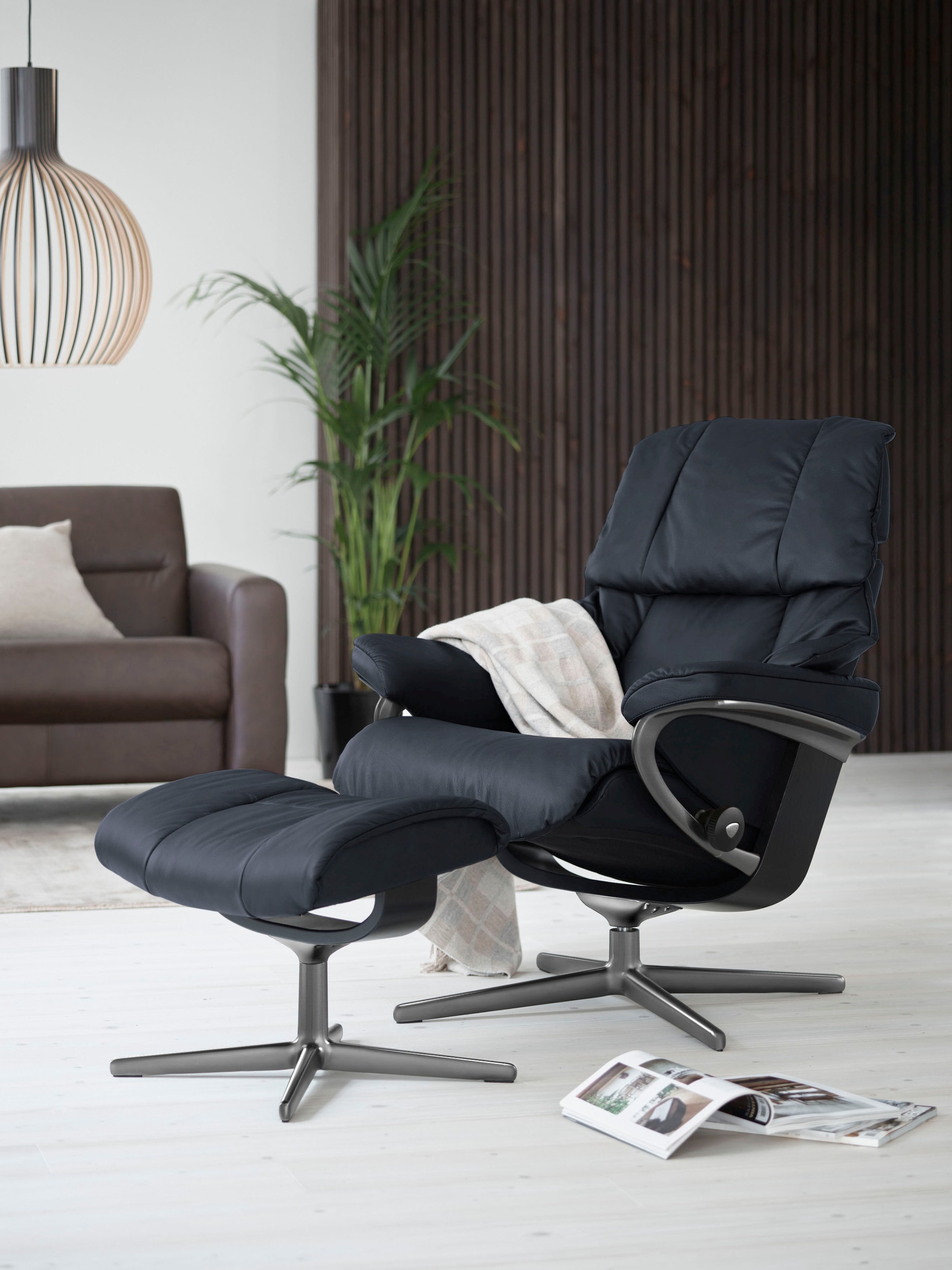 Stressless® Fußhocker »Reno«, mit Cross Base, Größe S, M & L, Holzakzent Schwarz