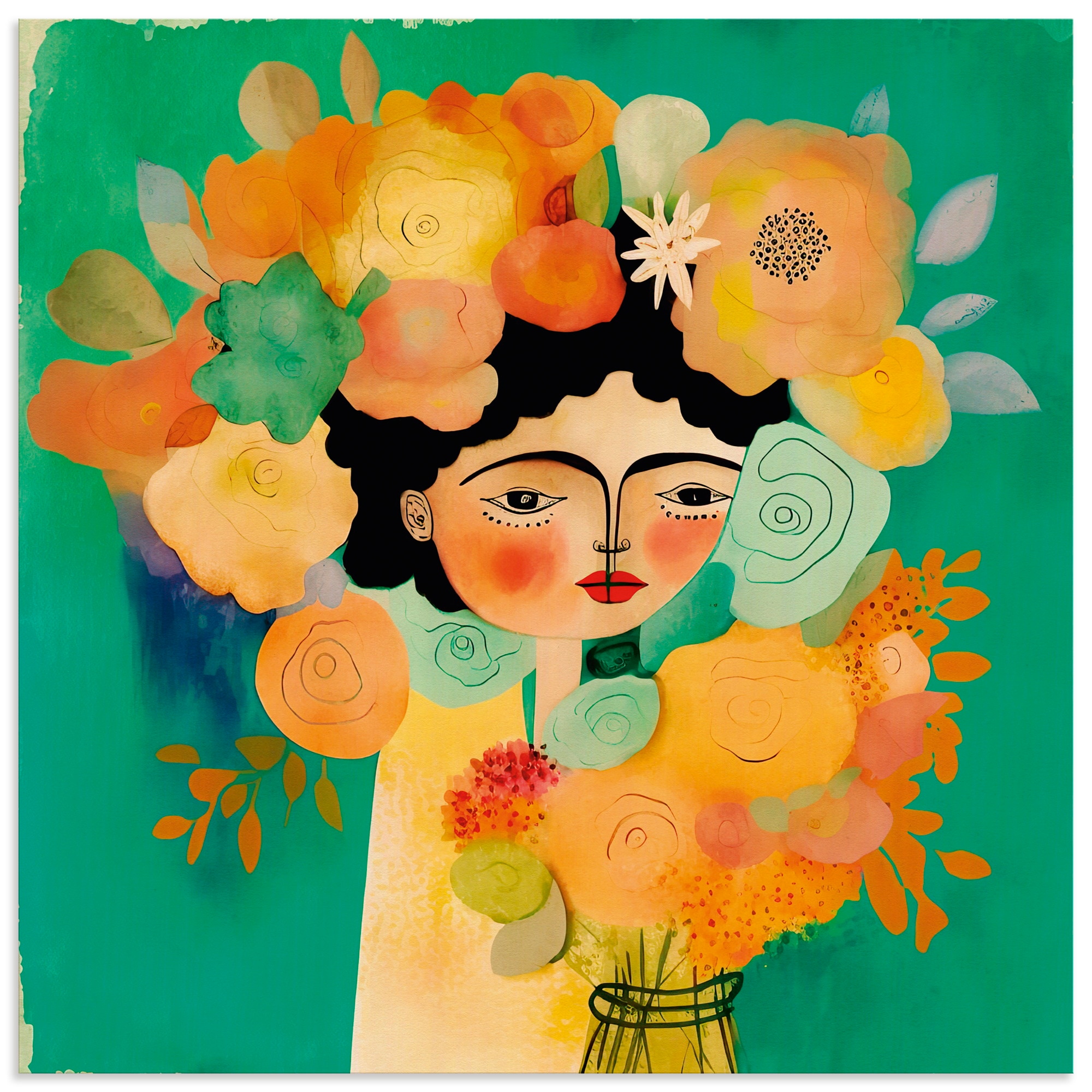 Artland Wandbild "Das Flüstern der Blüte" Bilder von Frauen 1 Stk. tlg. als Alubild, Leinwandbild, Poster, Wandaufkleber in verschied. Größen